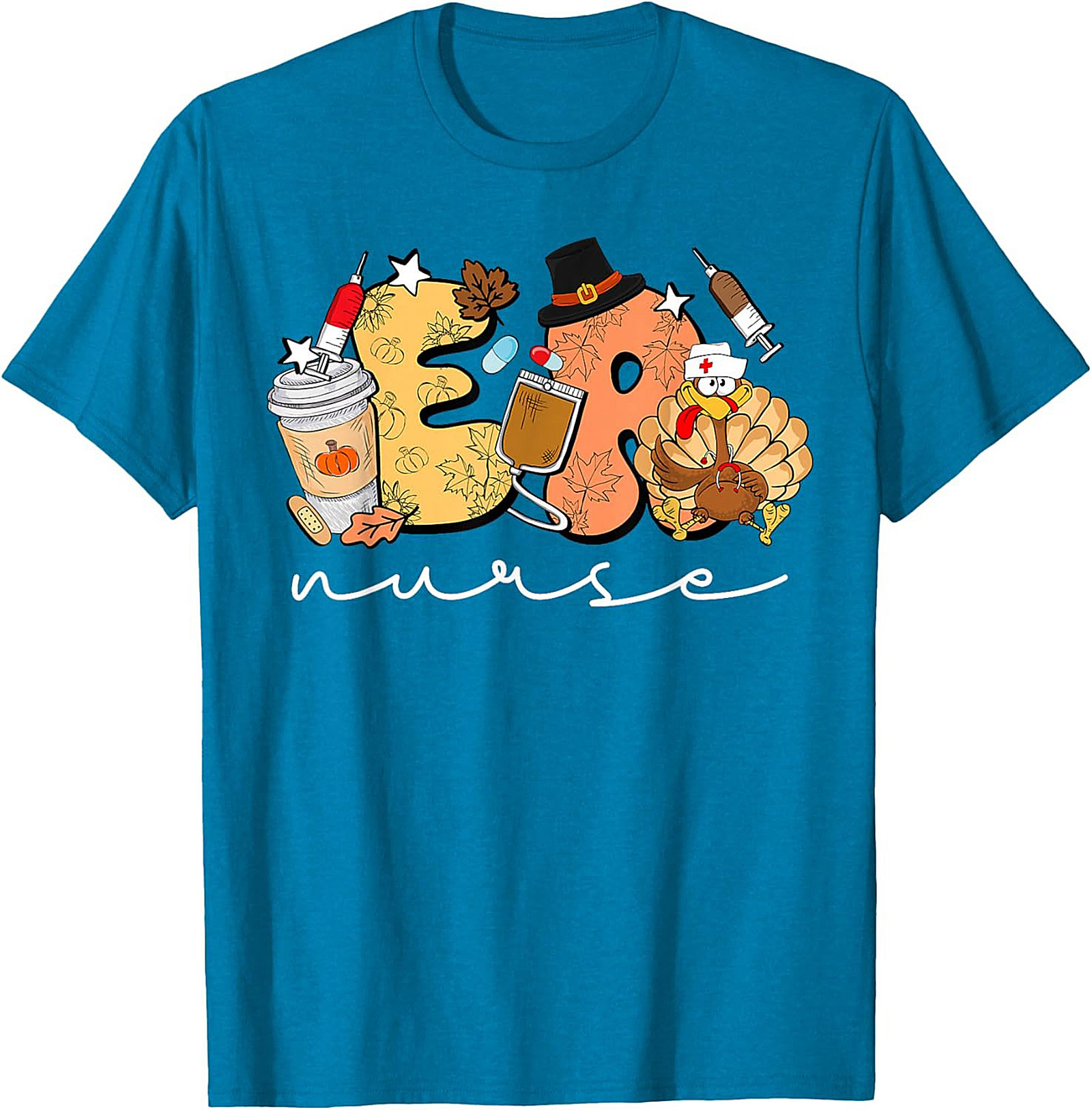 ER Nurse Thanksgiving T-Shirt Funny Fall Nursing Tee