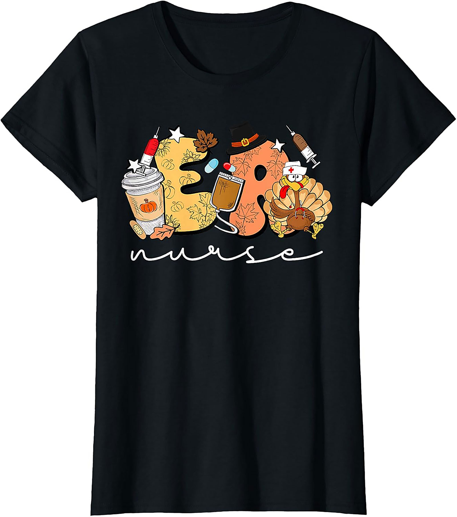 ER Nurse Thanksgiving T-Shirt Funny Fall Nursing Tee