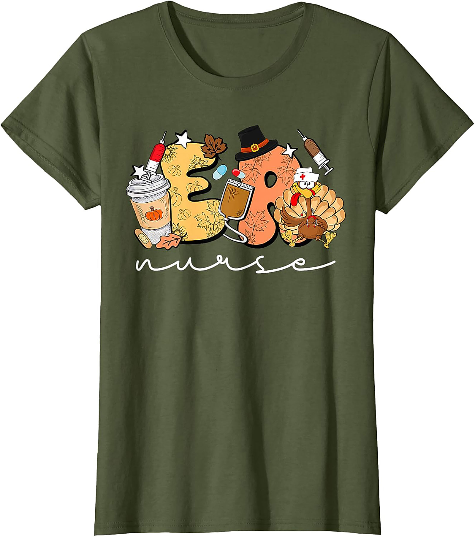 ER Nurse Thanksgiving T-Shirt Funny Fall Nursing Tee