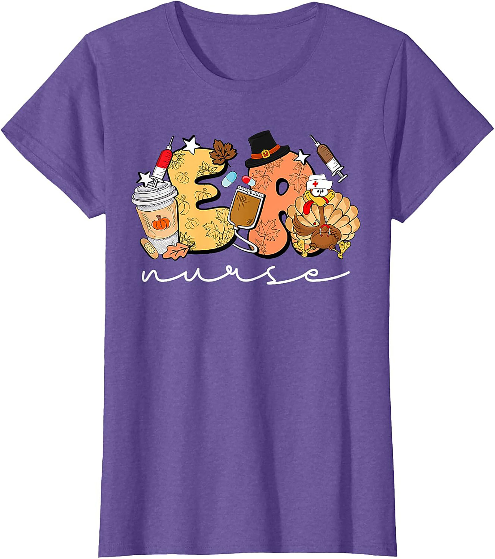 ER Nurse Thanksgiving T-Shirt Funny Fall Nursing Tee