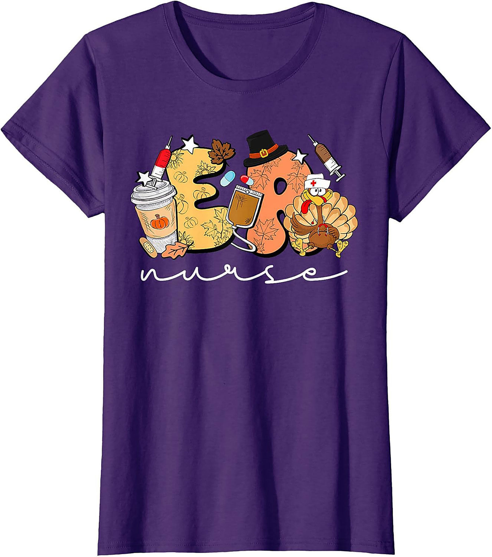 ER Nurse Thanksgiving T-Shirt Funny Fall Nursing Tee
