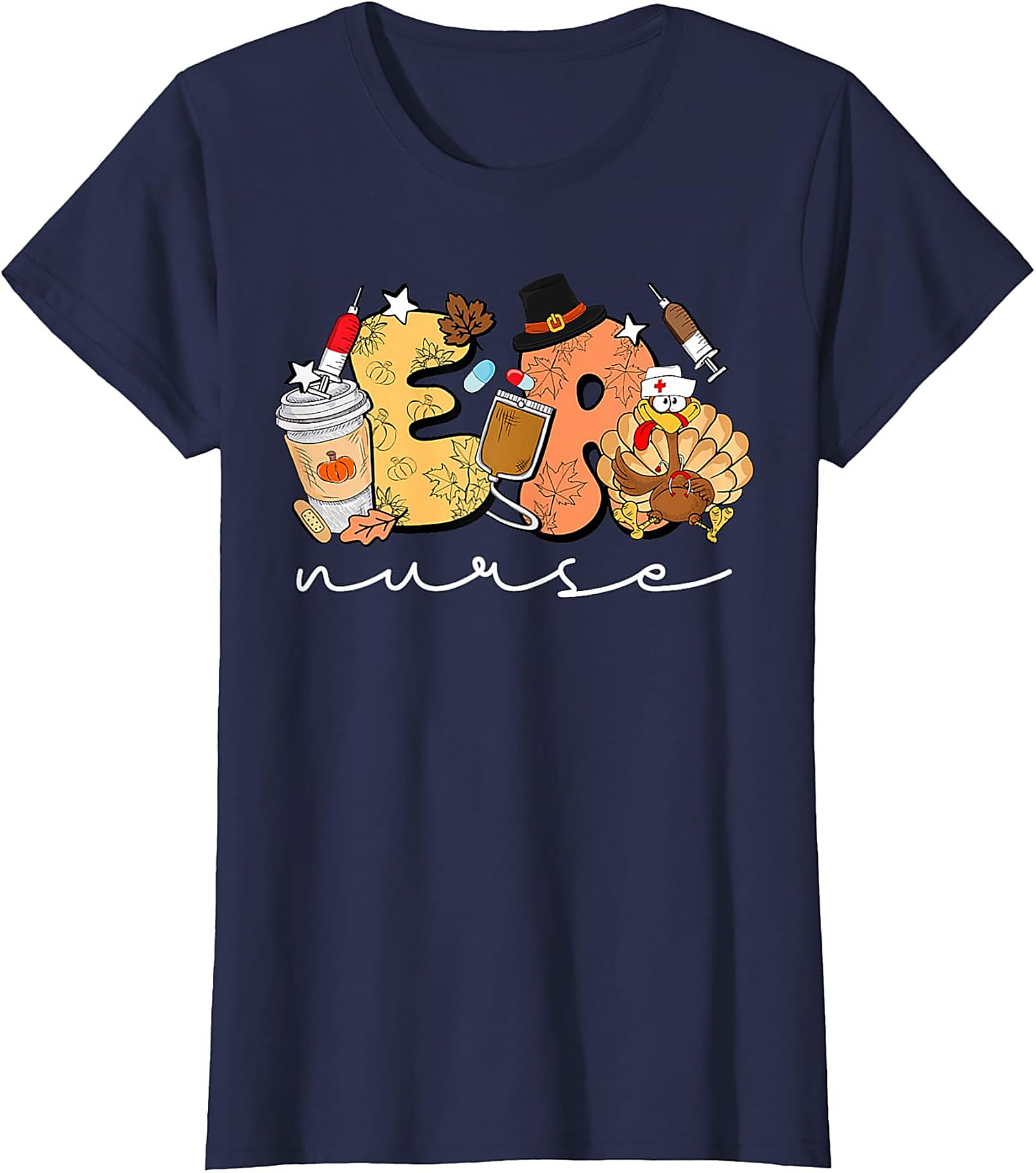 ER Nurse Thanksgiving T-Shirt Funny Fall Nursing Tee