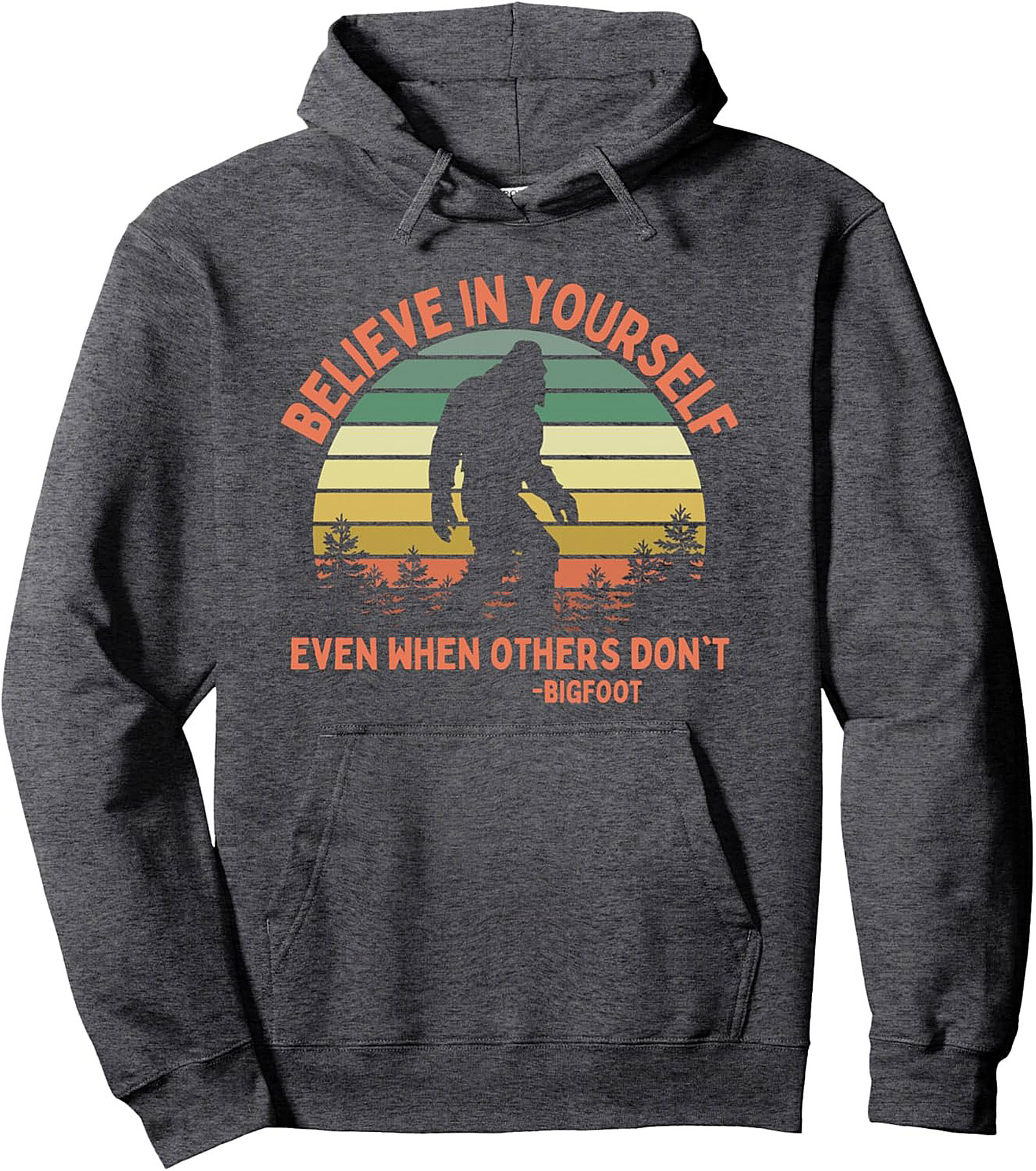 Bigfoot Believe In Yourself Retro Graphic Hoodie