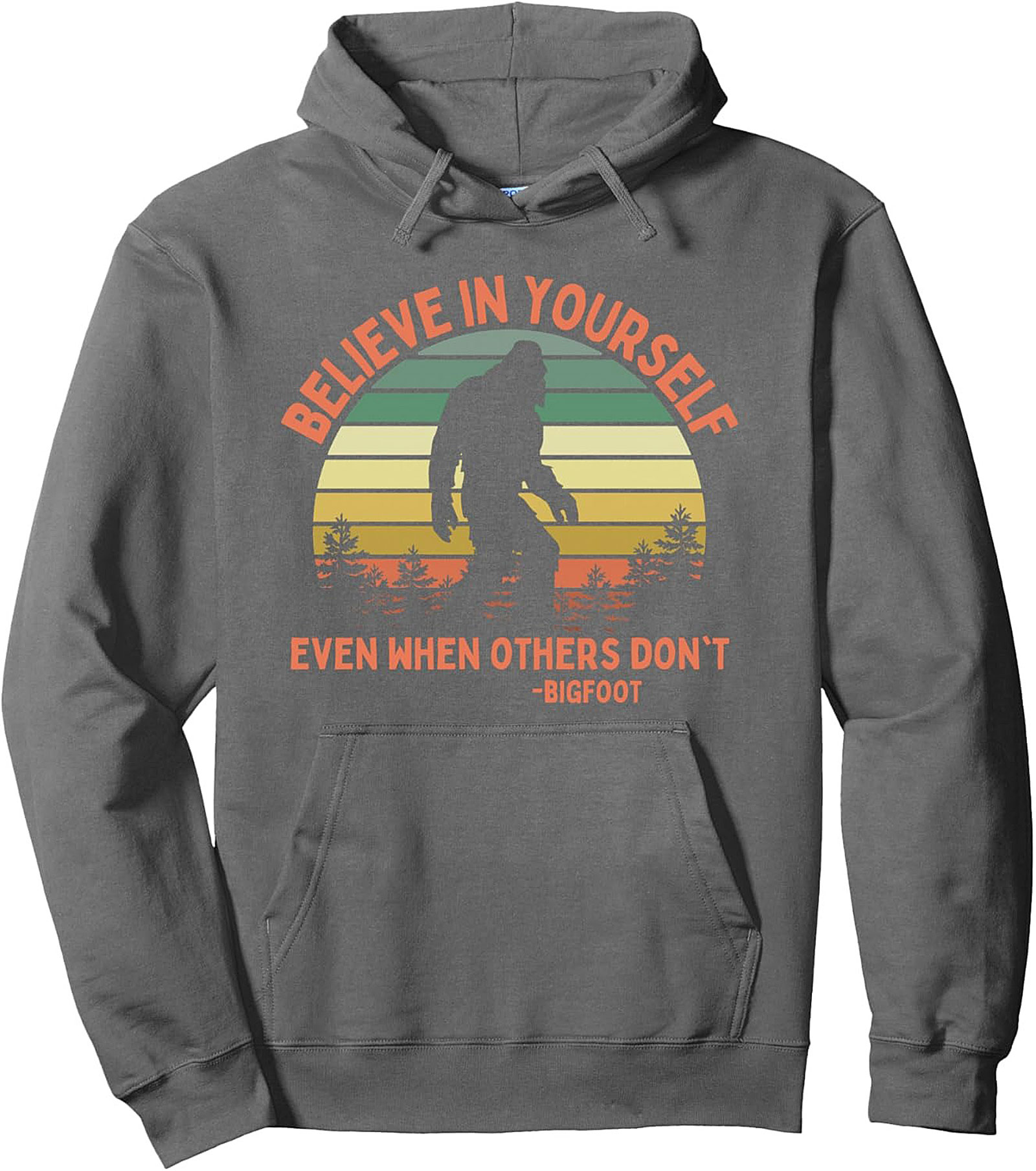 Bigfoot Believe In Yourself Retro Graphic Hoodie