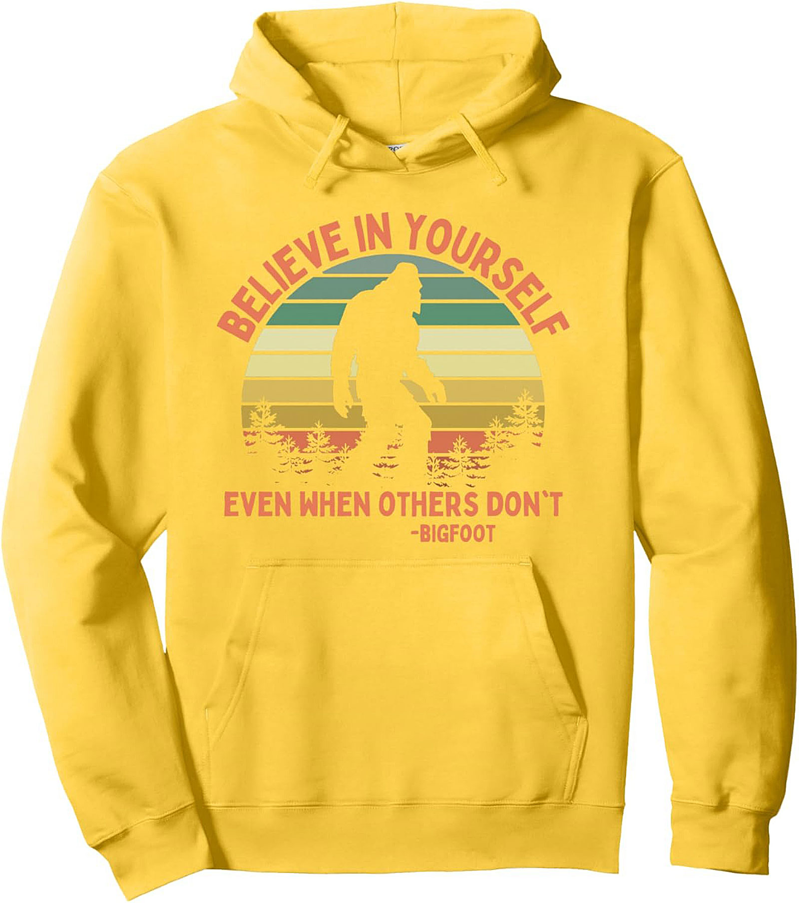Bigfoot Believe In Yourself Retro Graphic Hoodie