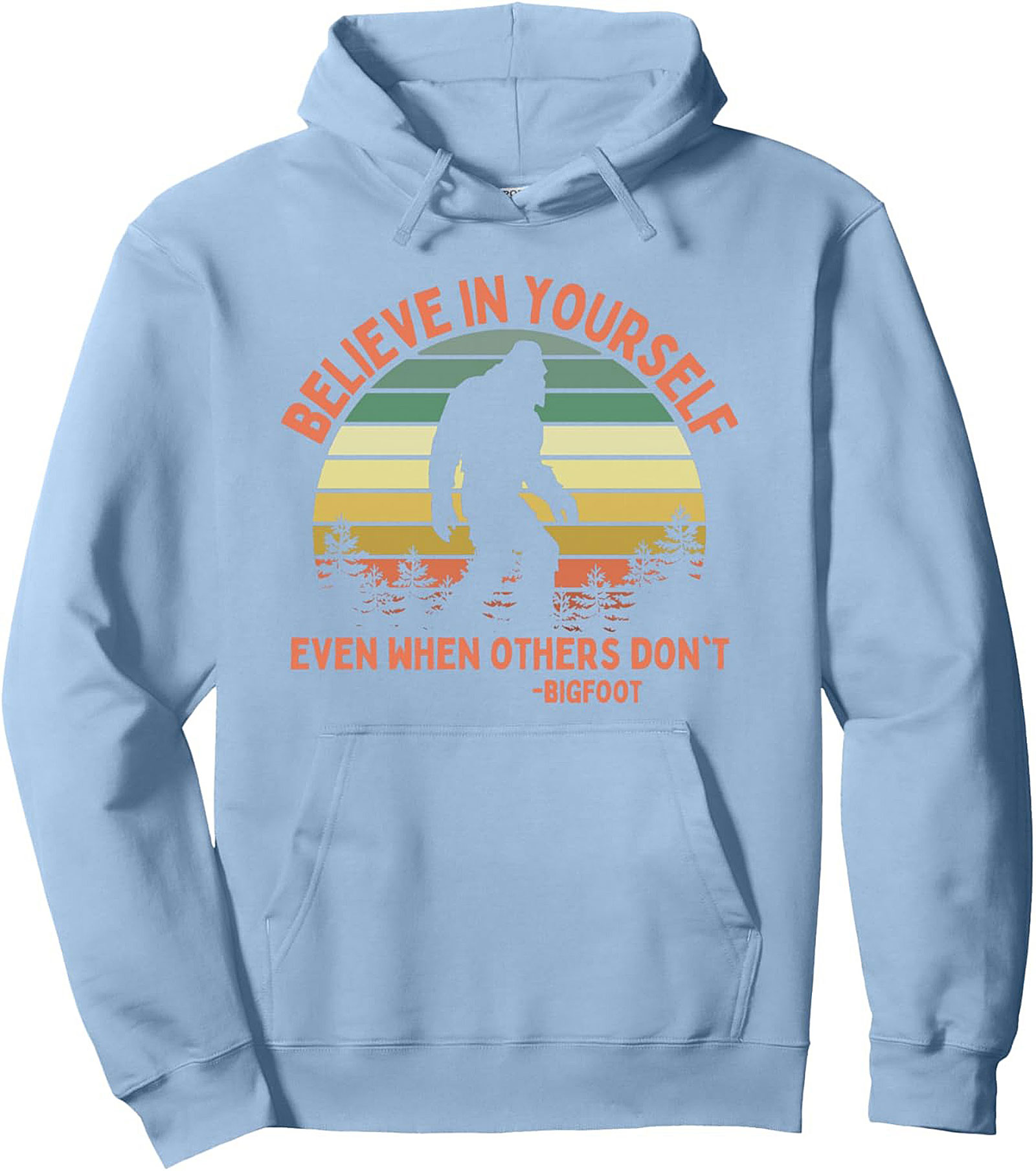 Bigfoot Believe In Yourself Retro Graphic Hoodie