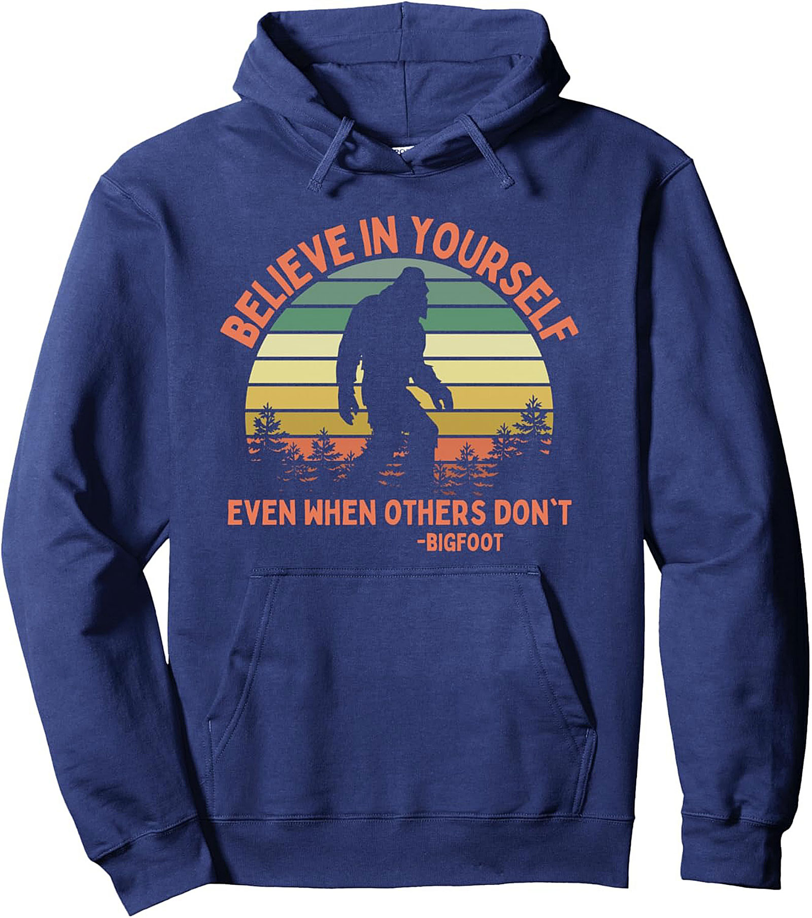 Bigfoot Believe In Yourself Retro Graphic Hoodie
