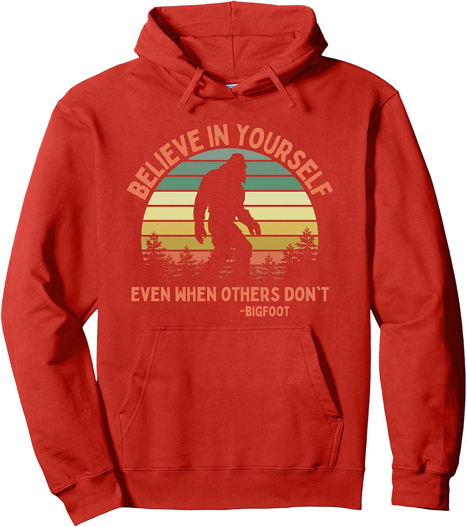 Bigfoot Believe In Yourself Retro Graphic Hoodie