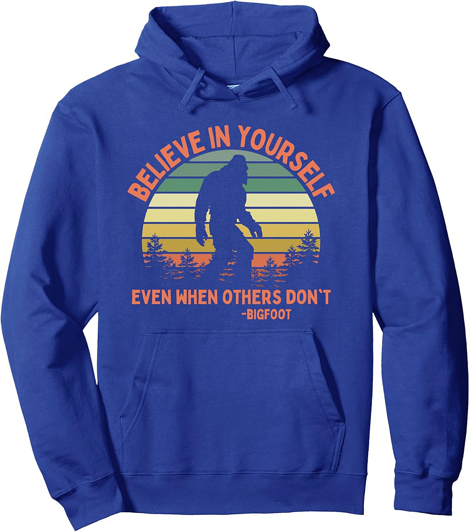 Bigfoot Believe In Yourself Retro Graphic Hoodie