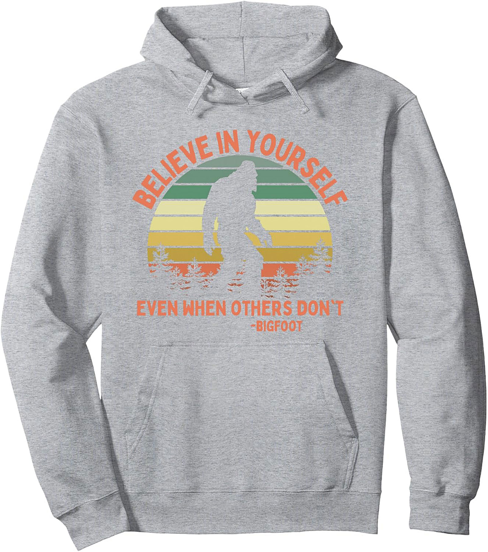 Bigfoot Believe In Yourself Retro Graphic Hoodie