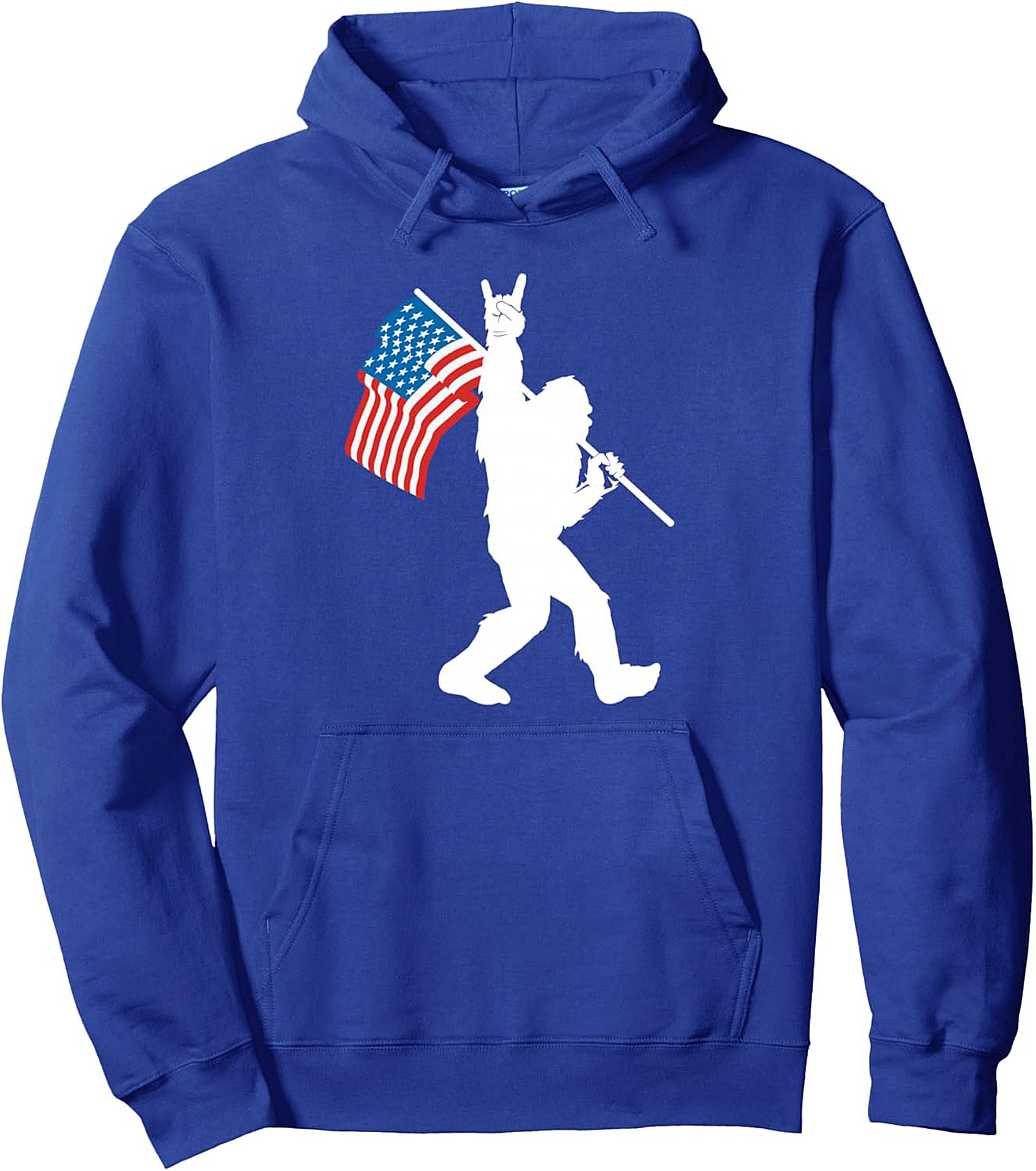 Patriotic Bigfoot Rock On Graphic Hoodie