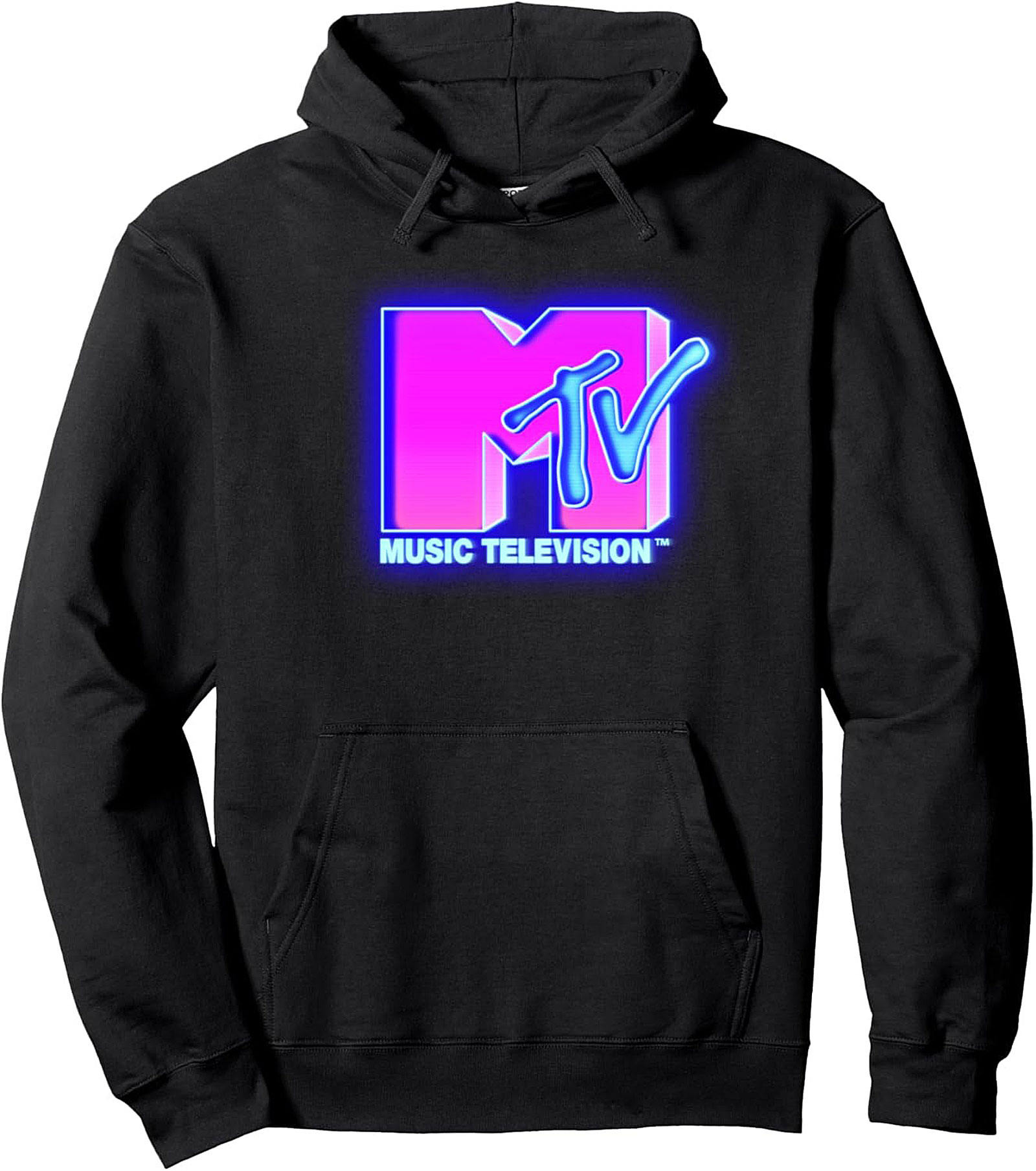 Retro MTV Neon Logo Graphic Hoodie
