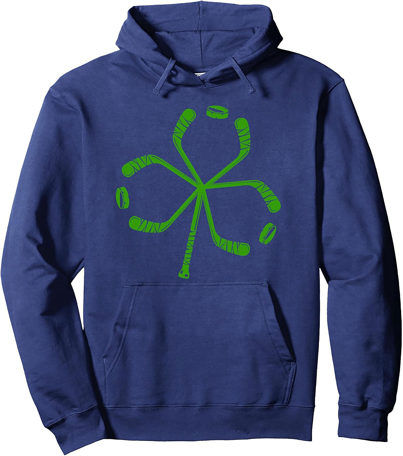 Lucky Shamrock Hockey Pullover Hoodie | St. Patrick's Day