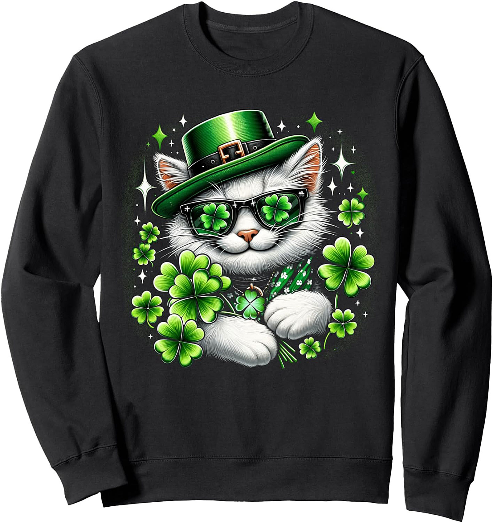 St. Patrick's Day Cat Sweatshirt | Lucky Leprechaun Crewneck