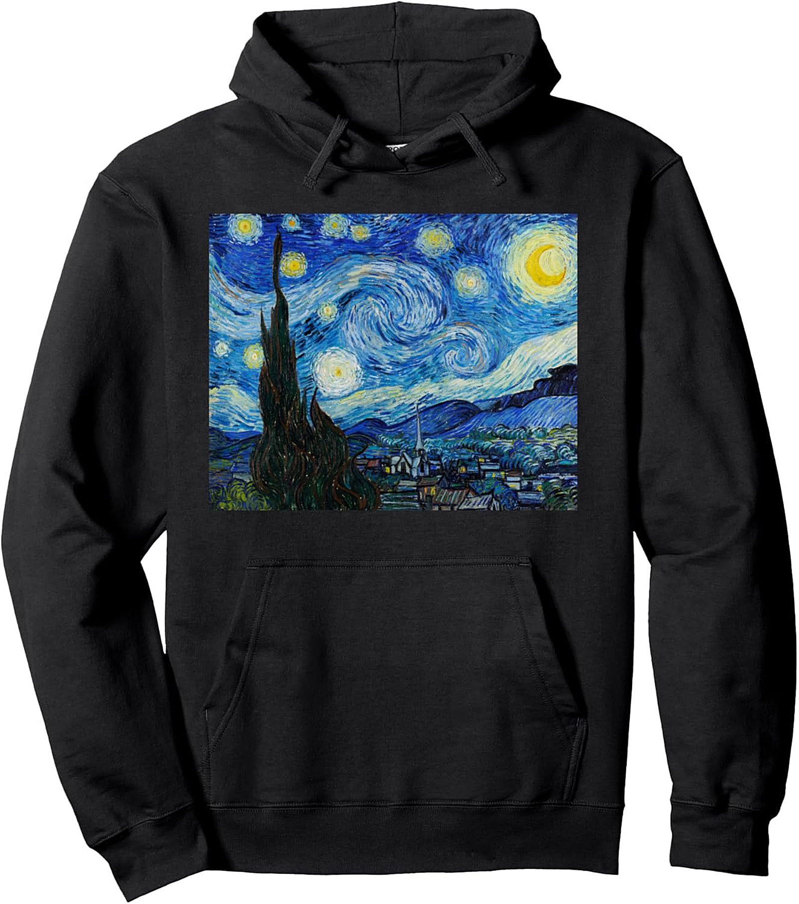 Starry Night Van Gogh Graphic Hoodie - Unisex Pullover Fleece