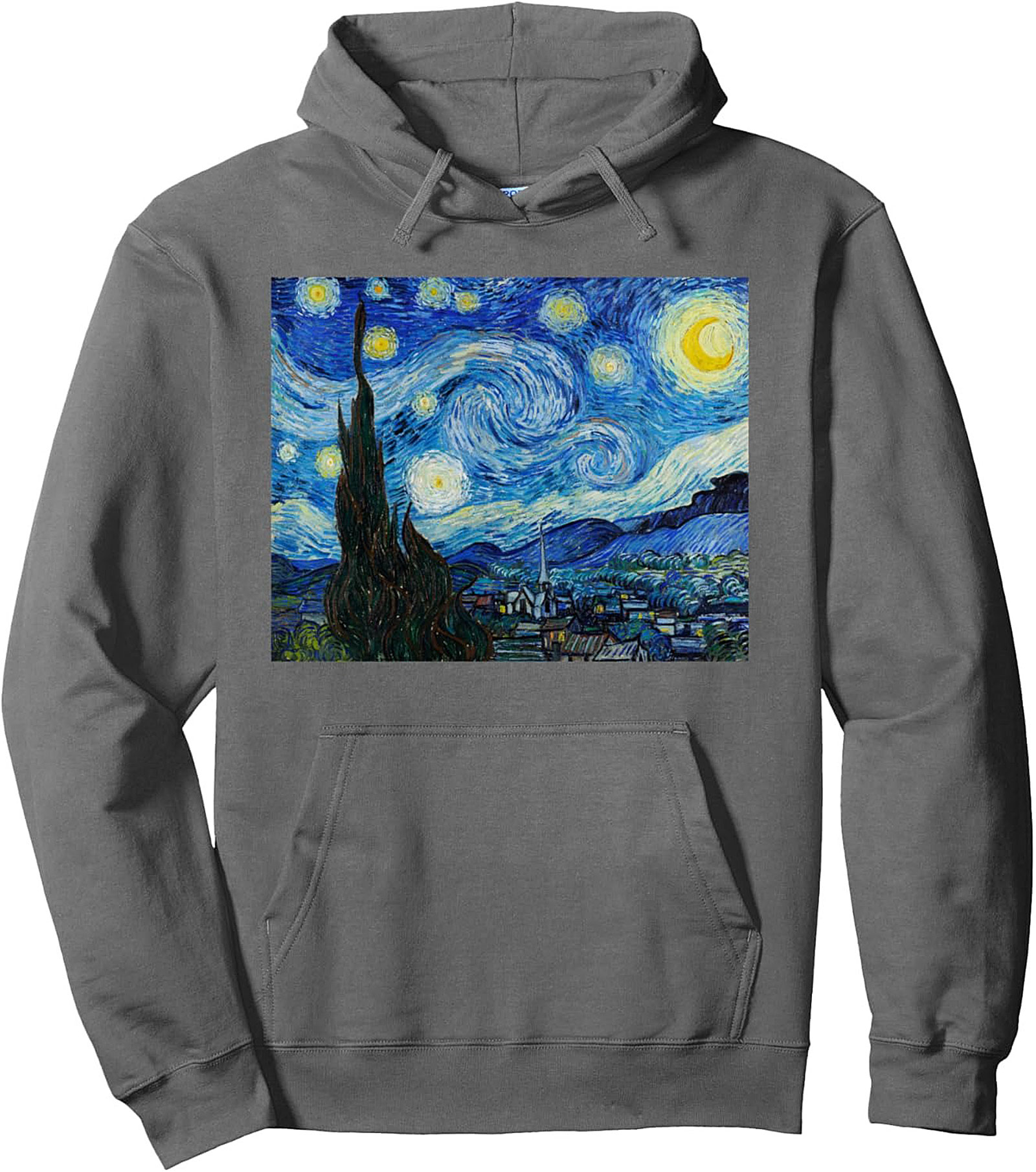 Starry Night Van Gogh Graphic Hoodie - Unisex Pullover Fleece