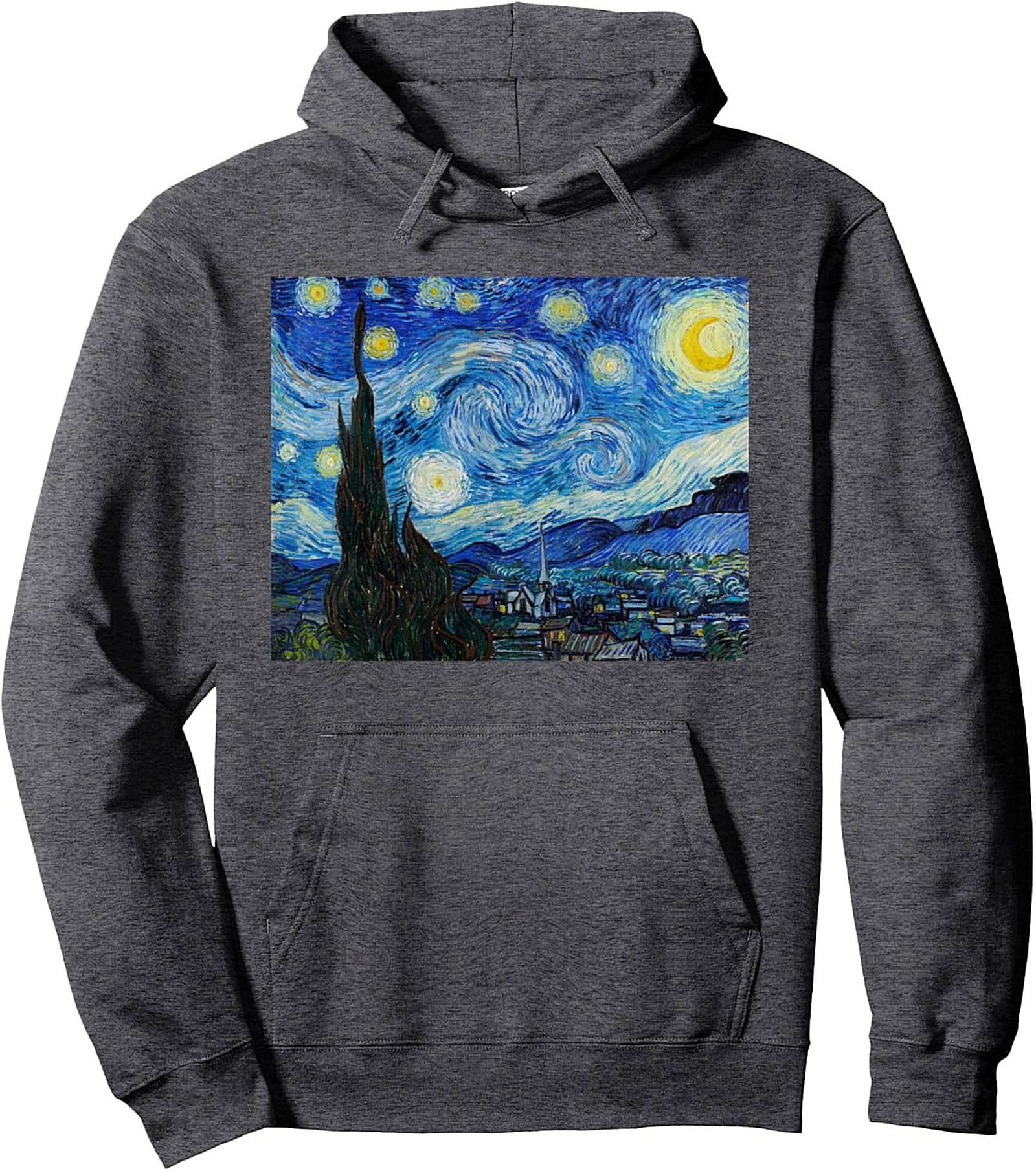 Starry Night Van Gogh Graphic Hoodie - Unisex Pullover Fleece