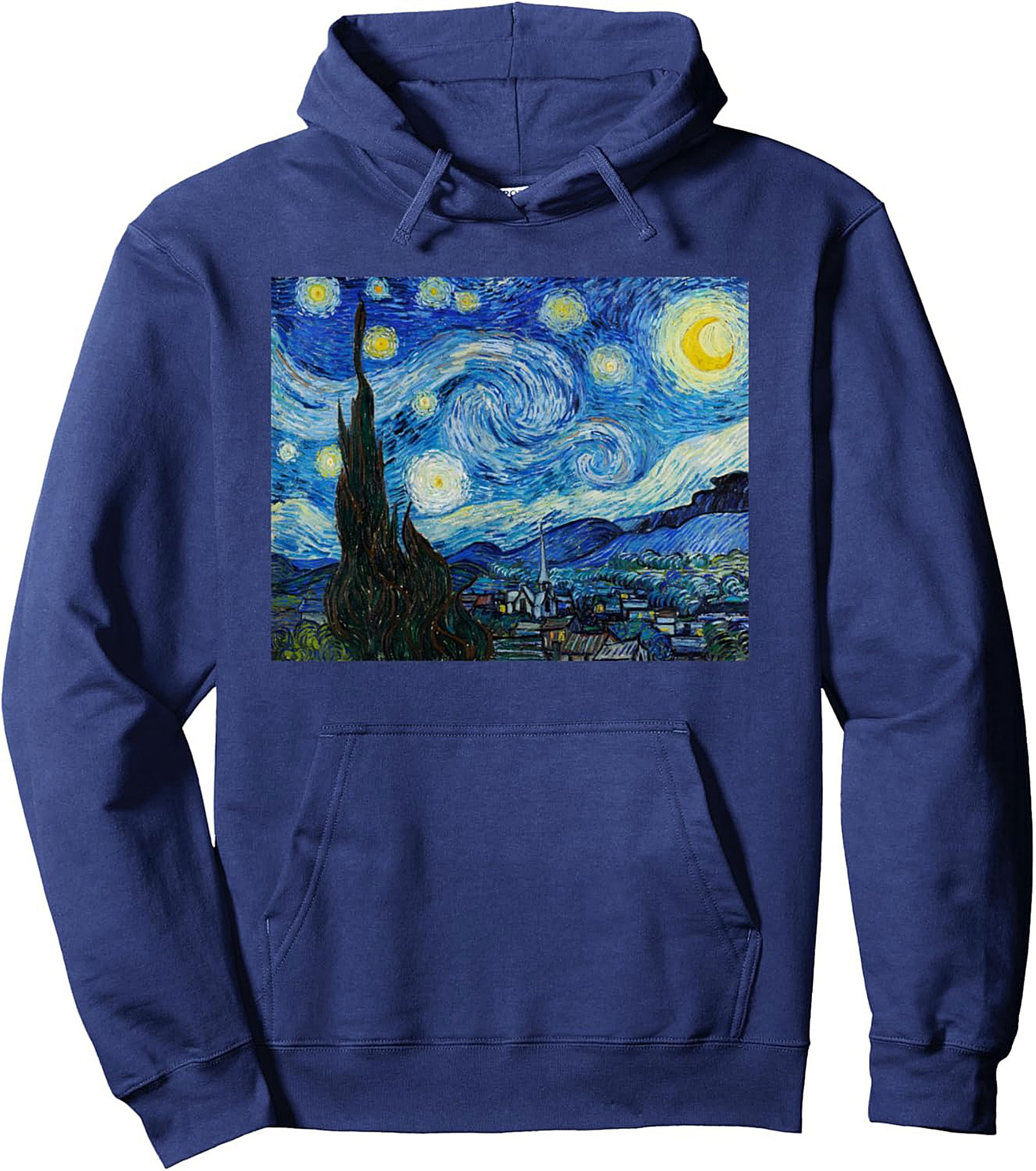 Starry Night Van Gogh Graphic Hoodie - Unisex Pullover Fleece