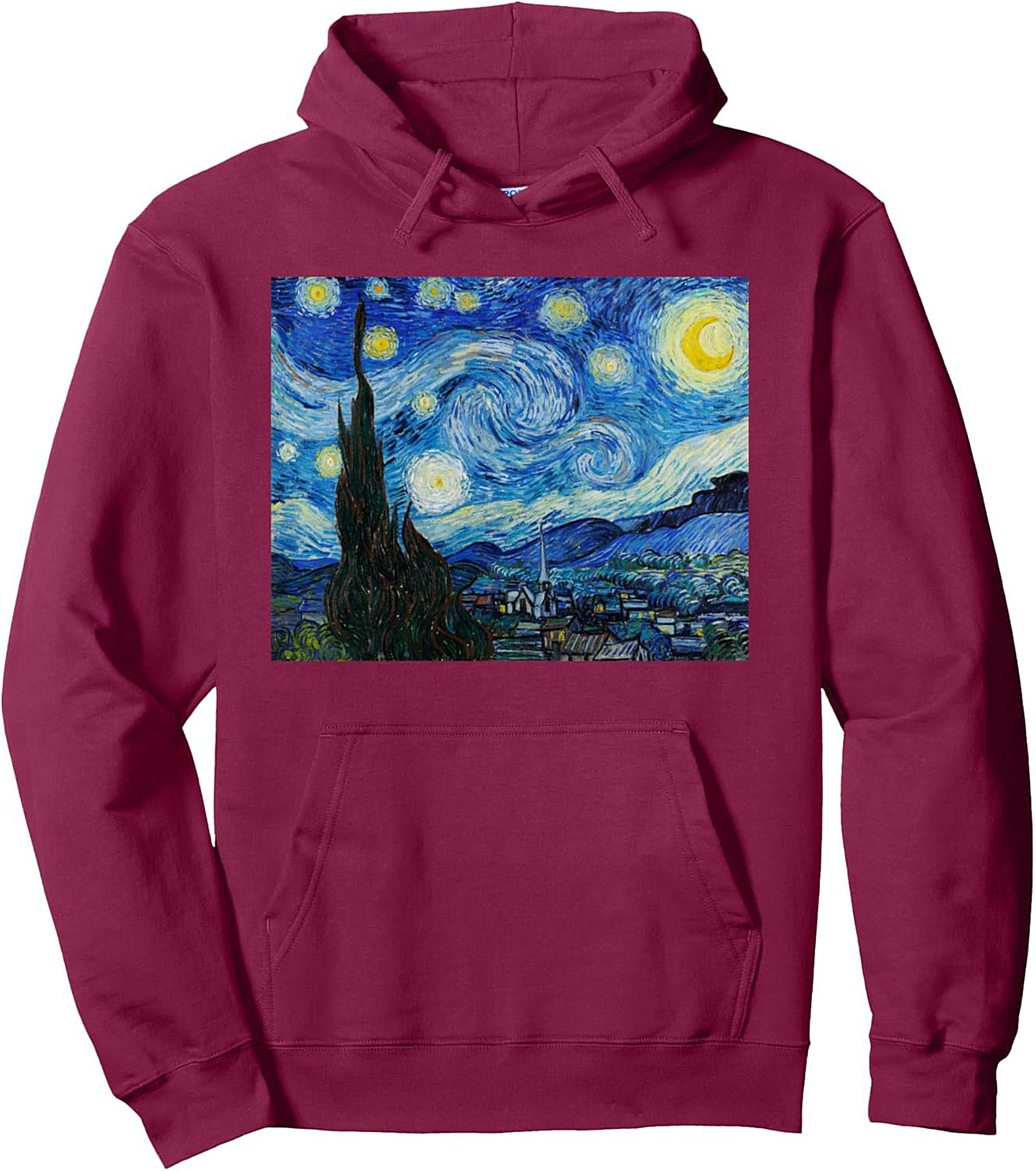 Starry Night Van Gogh Graphic Hoodie - Unisex Pullover Fleece