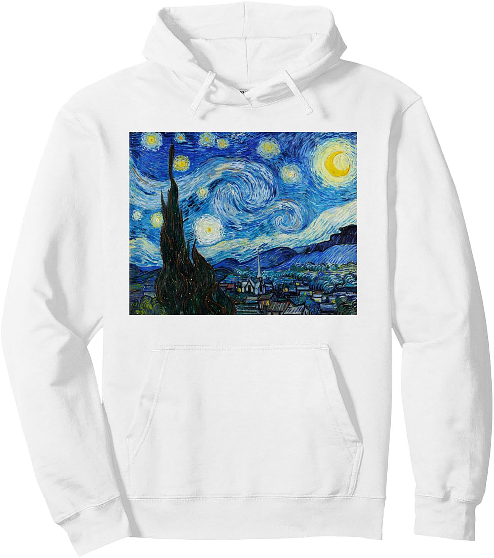 Starry Night Van Gogh Graphic Hoodie - Unisex Pullover Fleece