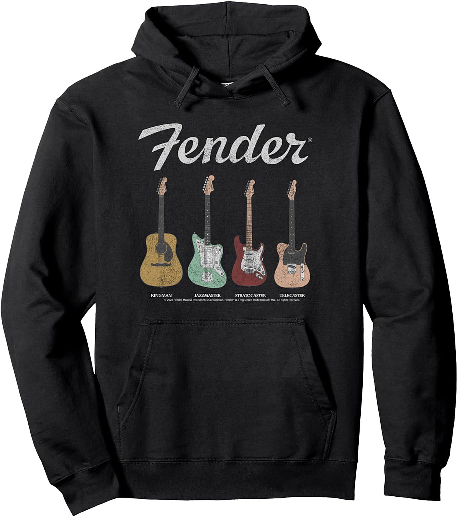 Fender Iconic Guitars Vintage Graphic Hoodie - Unisex Pullover