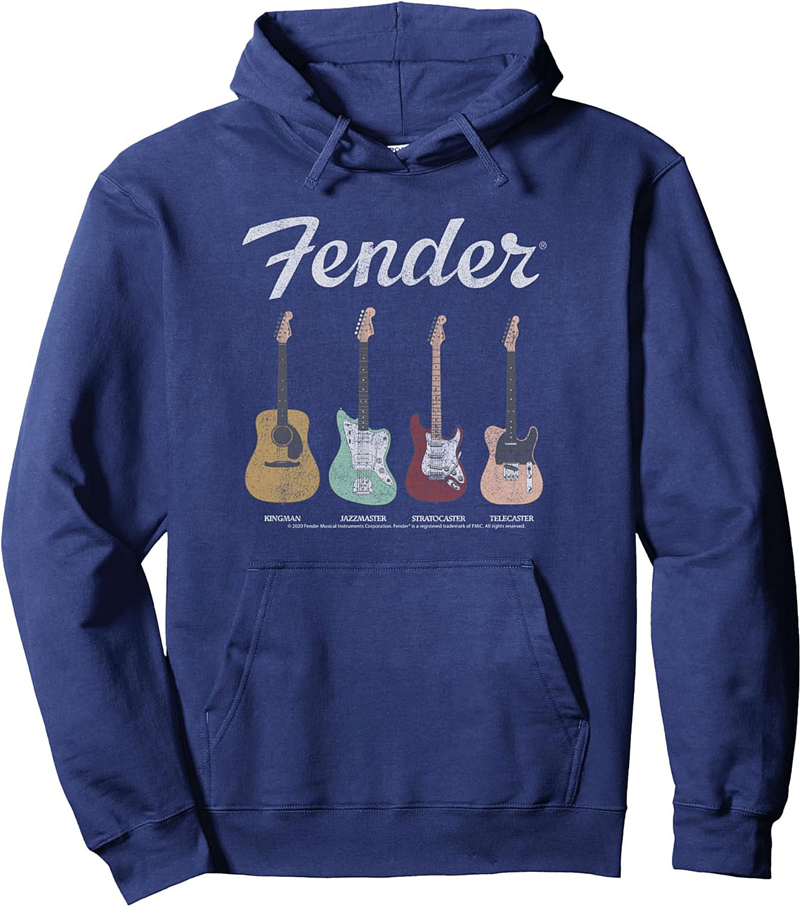 Fender Iconic Guitars Vintage Graphic Hoodie - Unisex Pullover