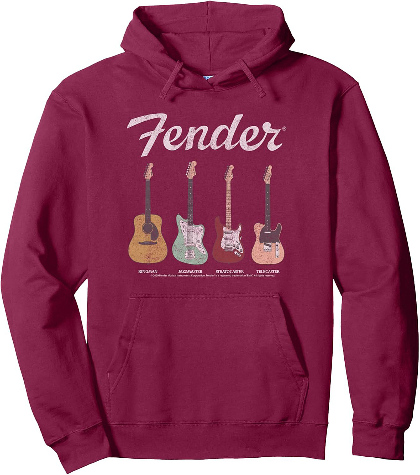 Fender Iconic Guitars Vintage Graphic Hoodie - Unisex Pullover