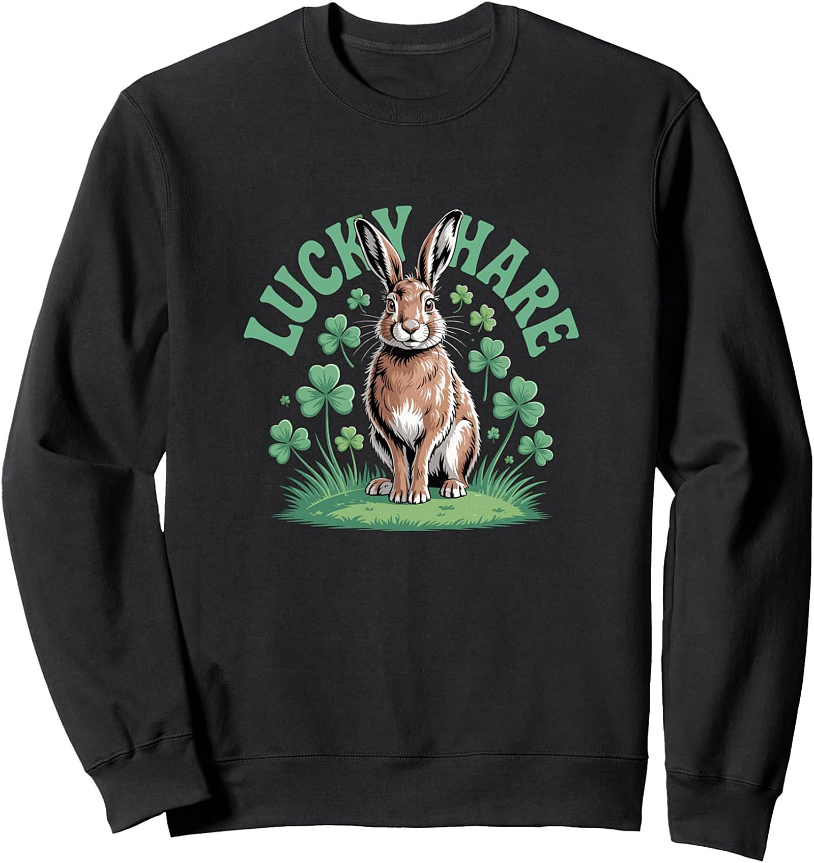 Lucky Hare Graphic Sweatshirt | Cozy St. Patrick's Day Crewneck