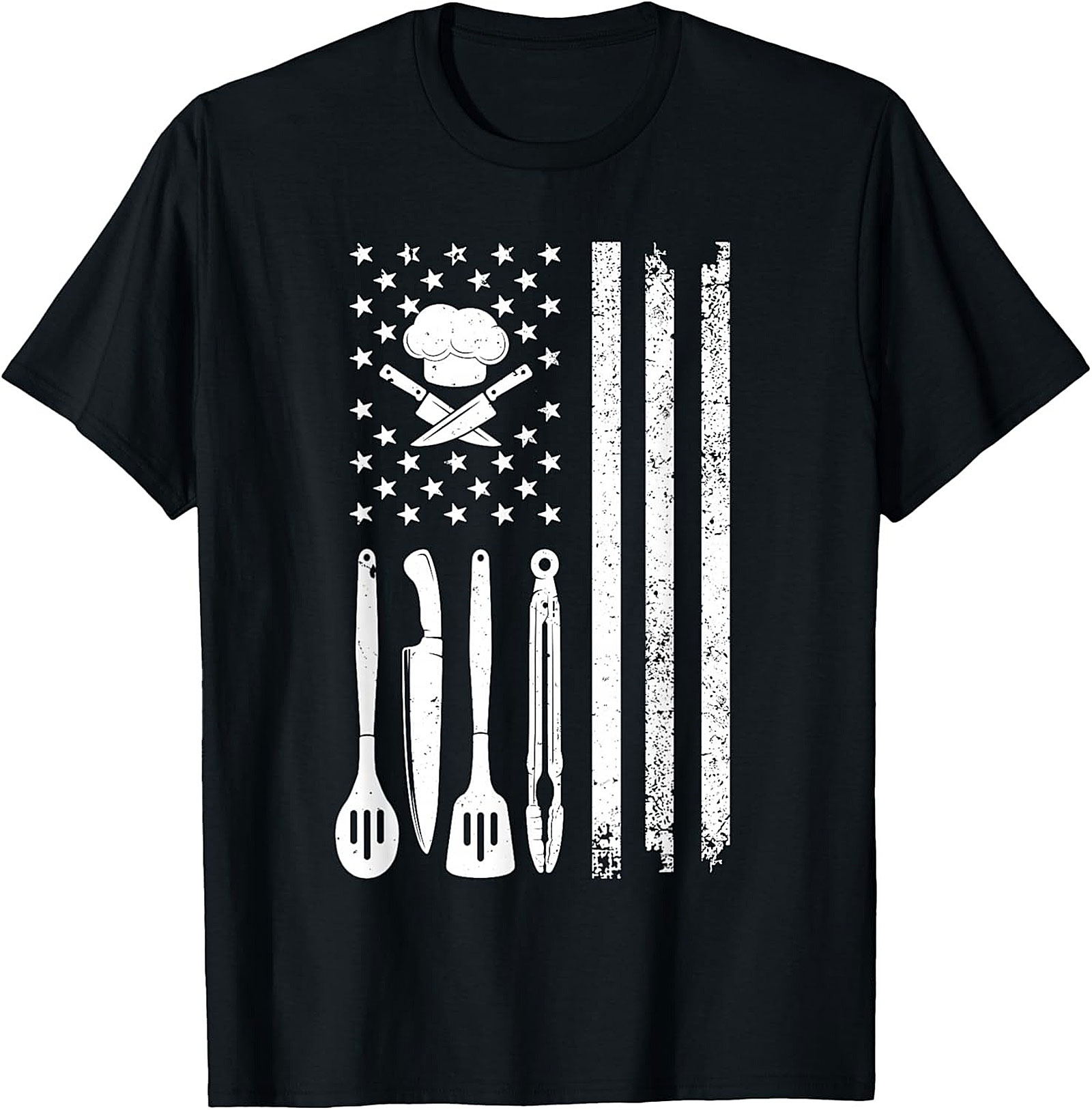 American Flag Chef T-Shirt Patriotic Kitchen Graphic Tee