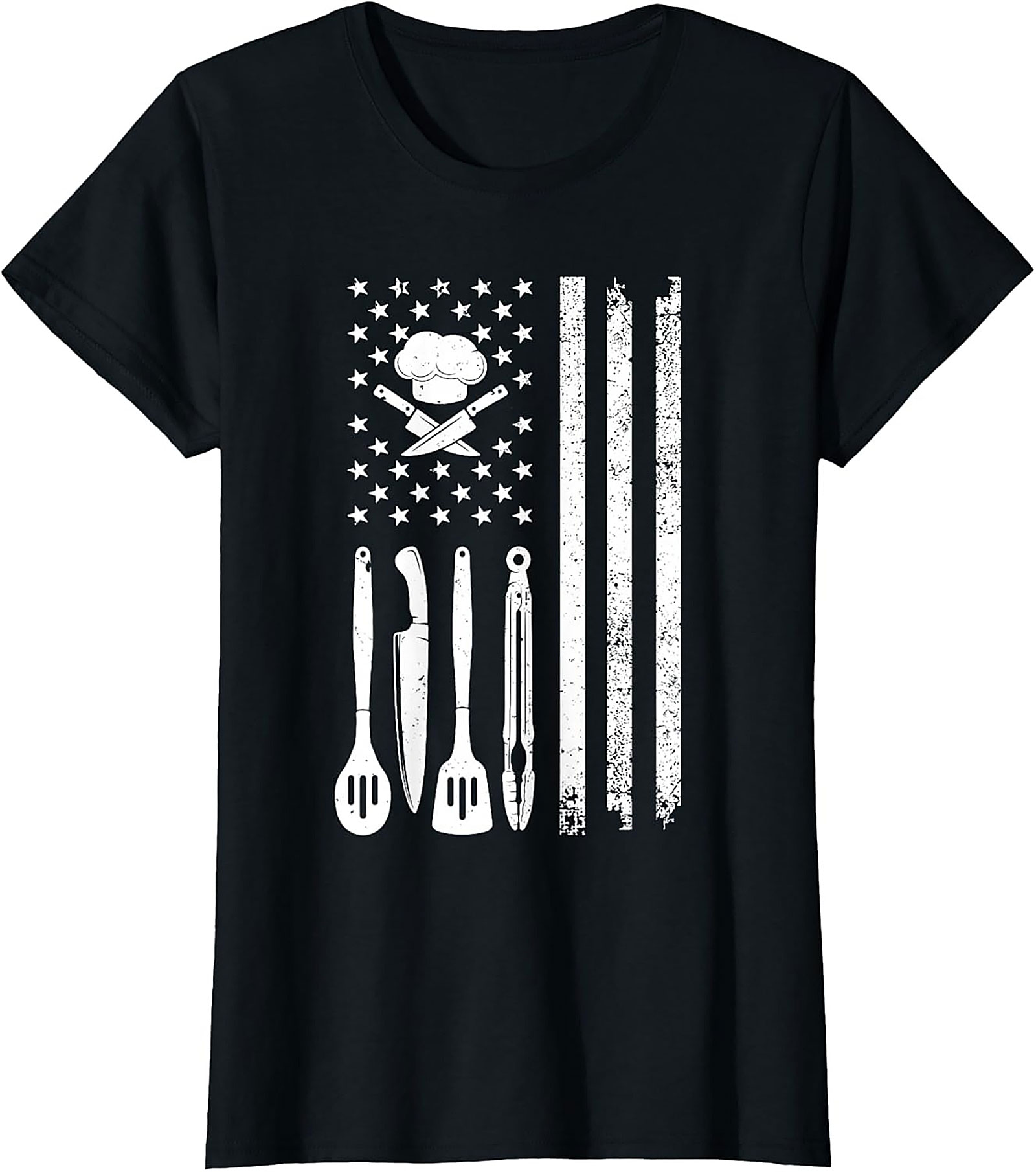 American Flag Chef T-Shirt Patriotic Kitchen Graphic Tee