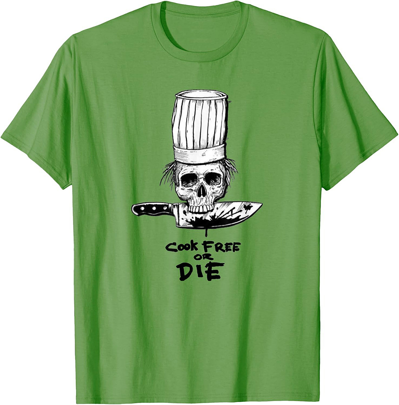  Cook Free or Die T-shirt Chef Skull Graphic Tee