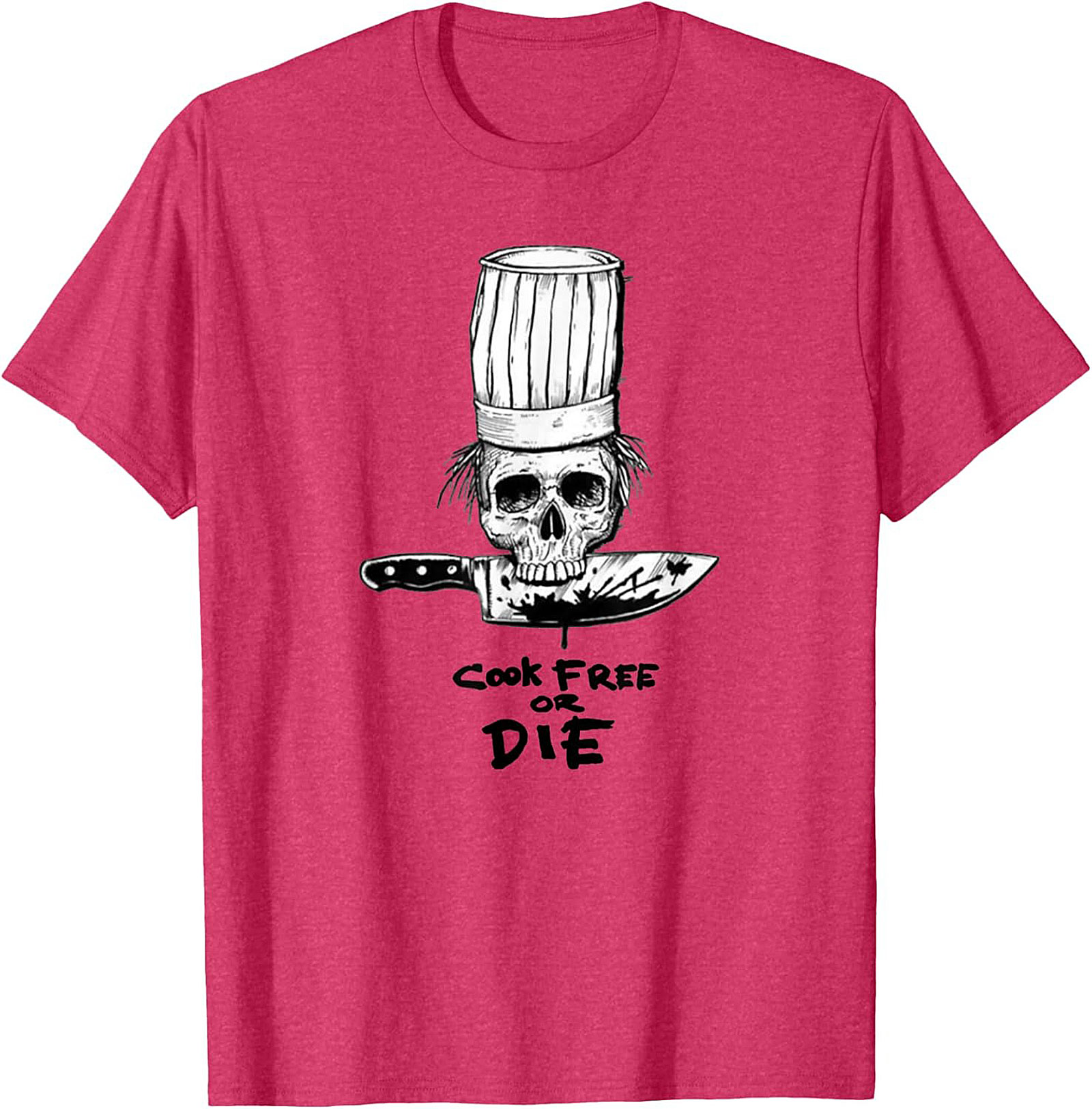  Cook Free or Die T-shirt Chef Skull Graphic Tee