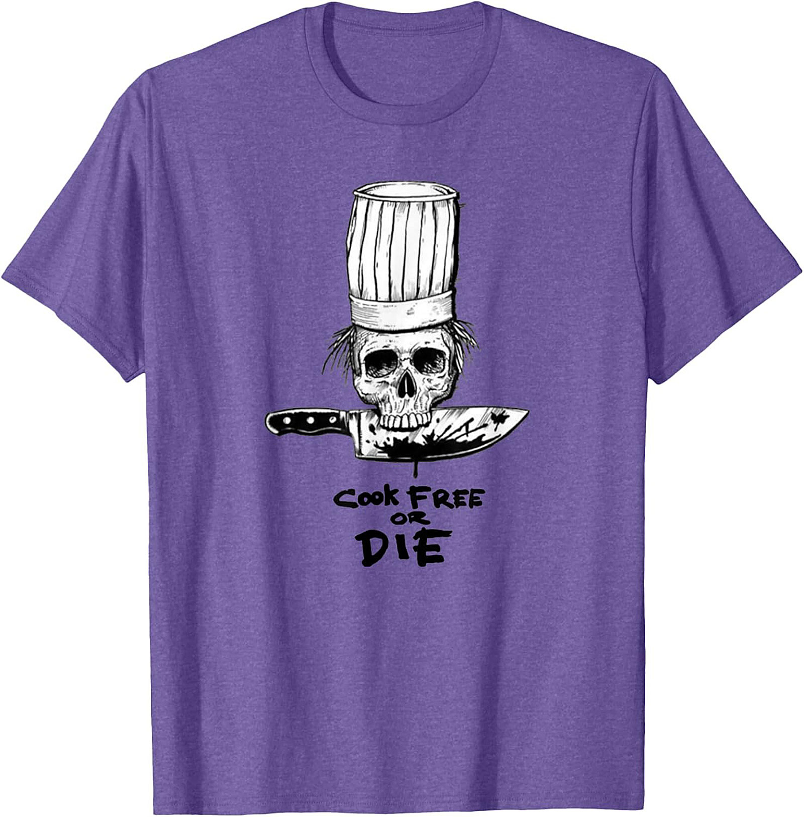  Cook Free or Die T-shirt Chef Skull Graphic Tee