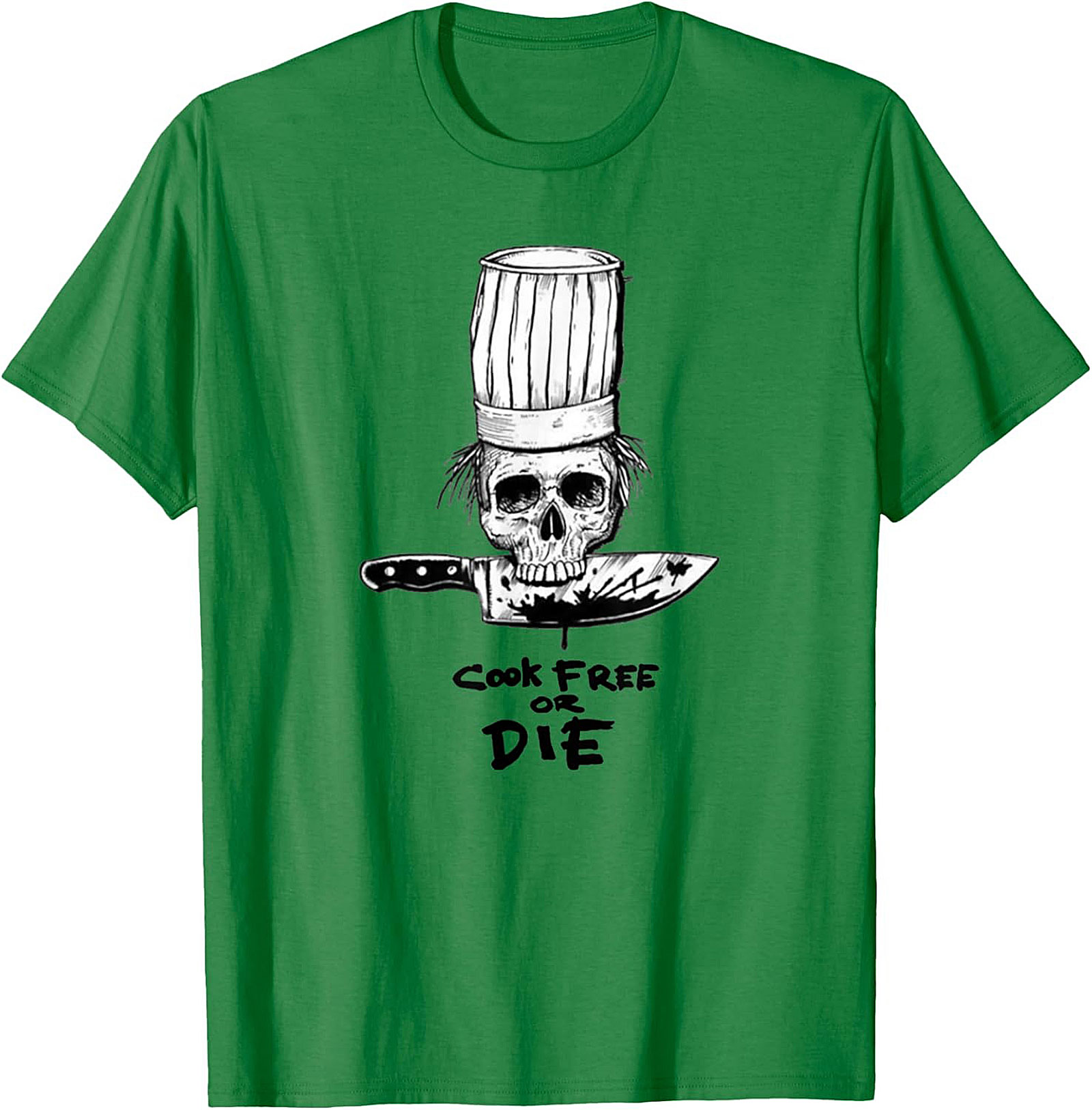  Cook Free or Die T-shirt Chef Skull Graphic Tee