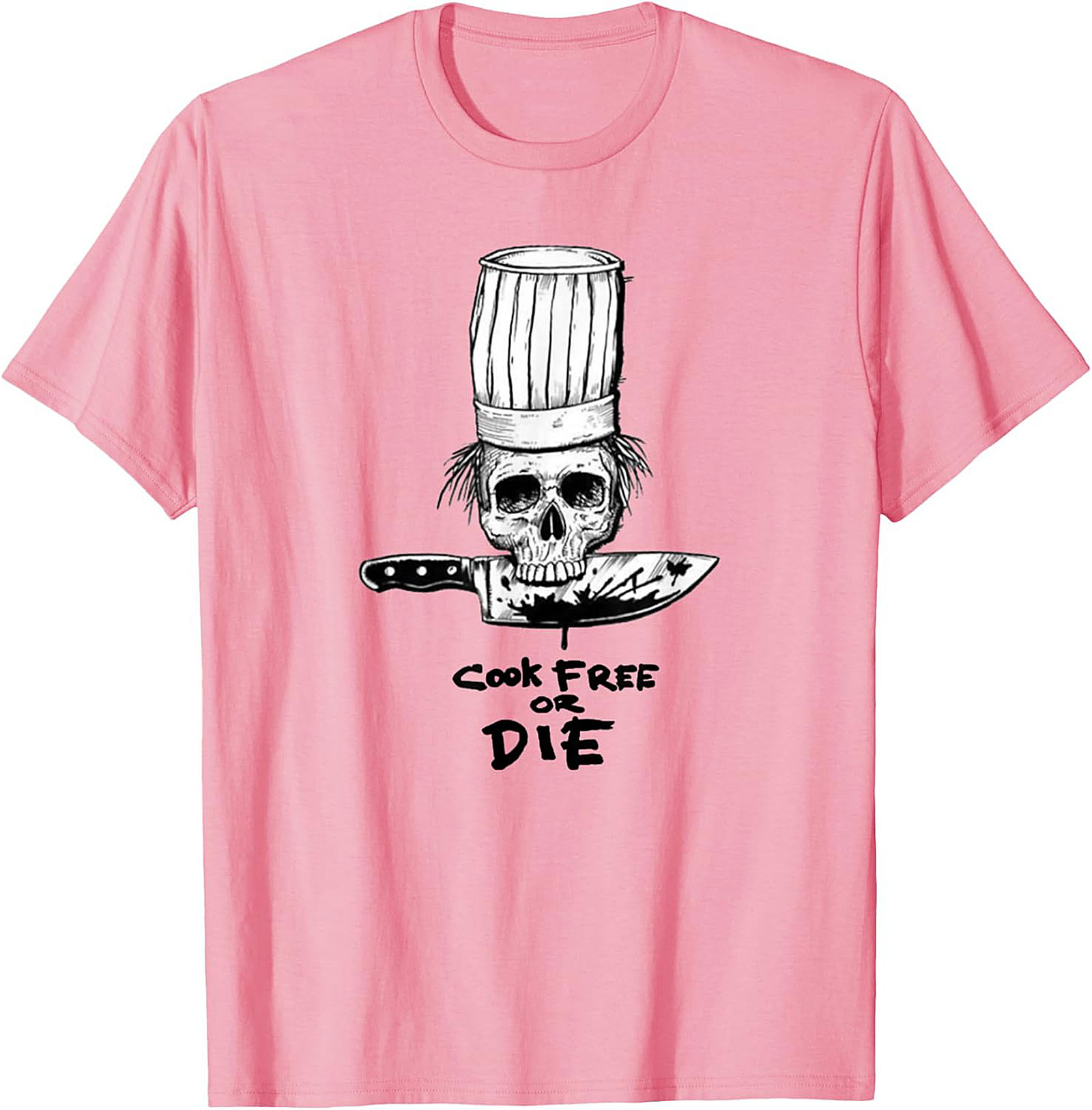  Cook Free or Die T-shirt Chef Skull Graphic Tee