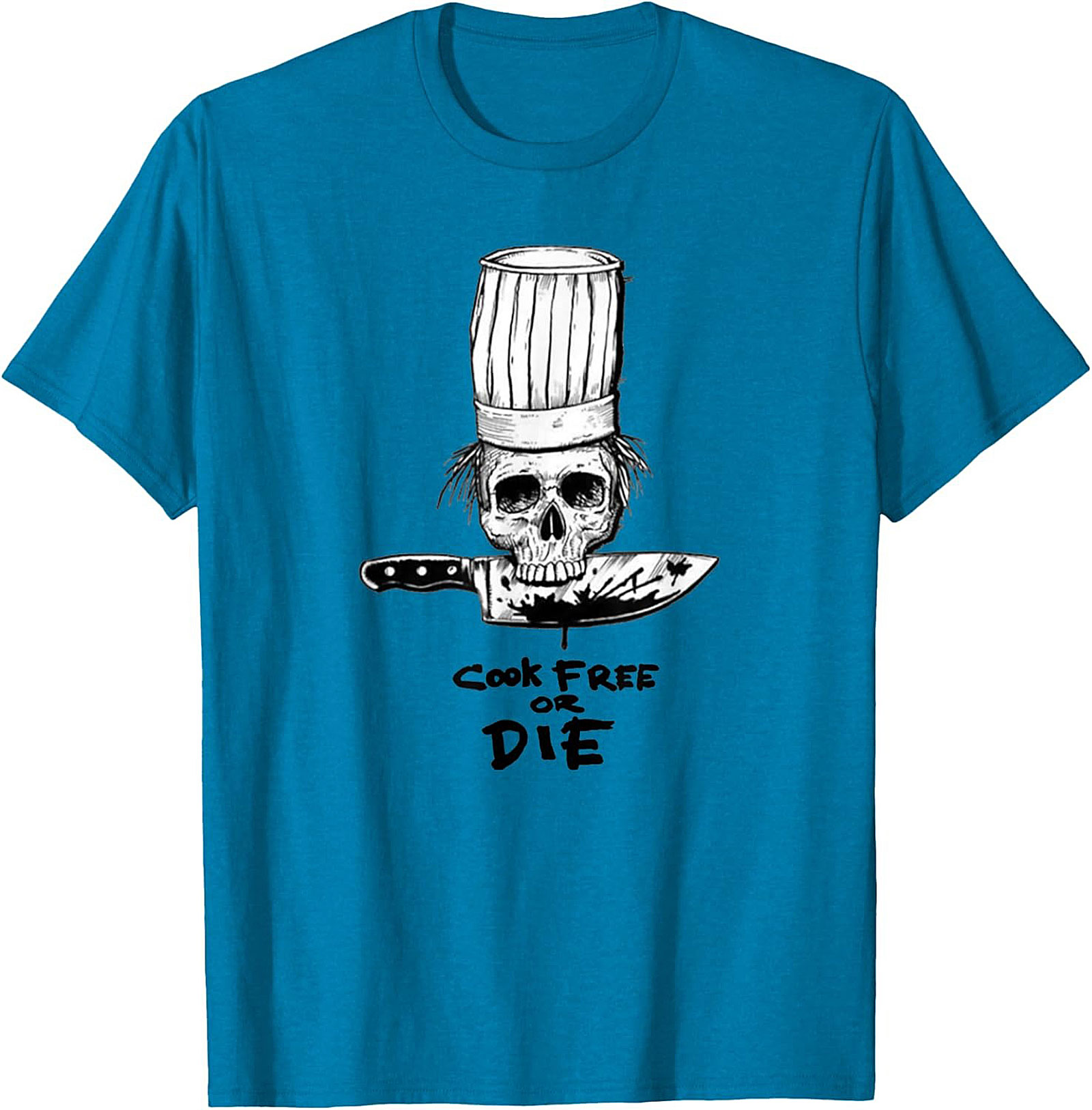  Cook Free or Die T-shirt Chef Skull Graphic Tee
