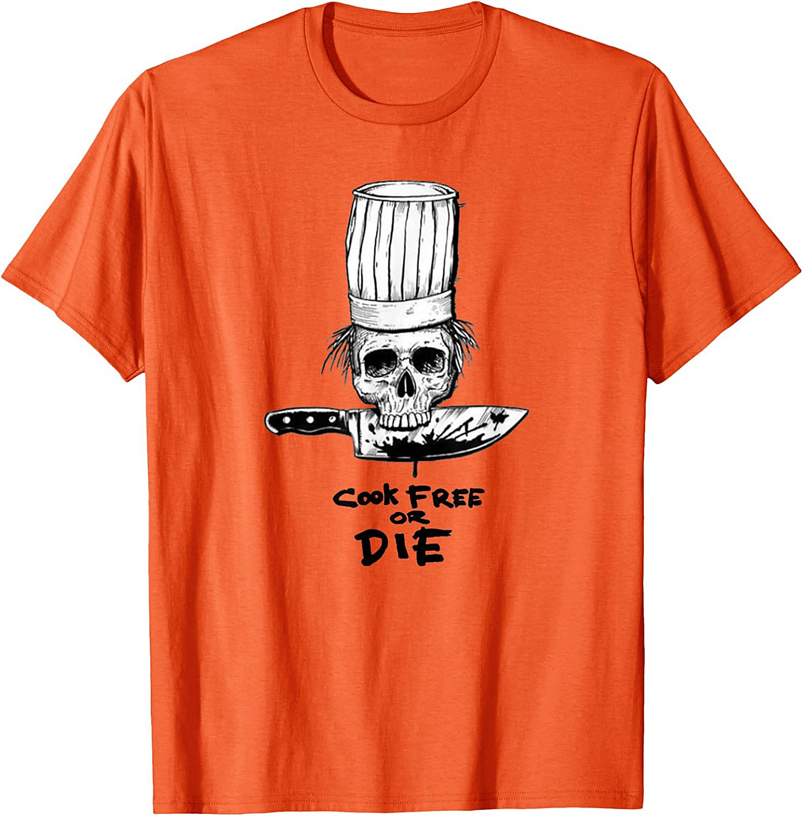  Cook Free or Die T-shirt Chef Skull Graphic Tee
