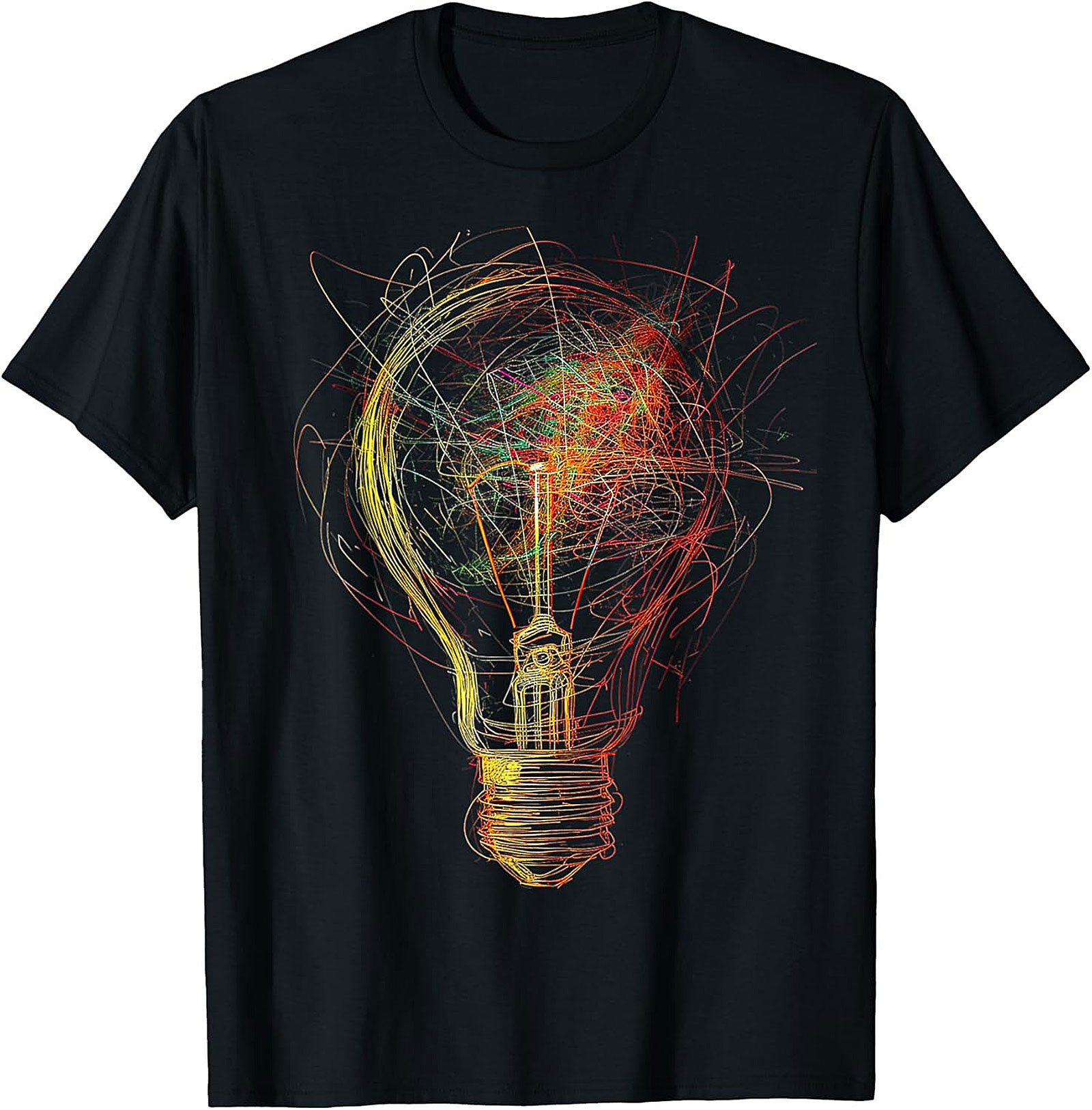 Abstract Scribble Lightbulb Creative Idea Graphic Tee