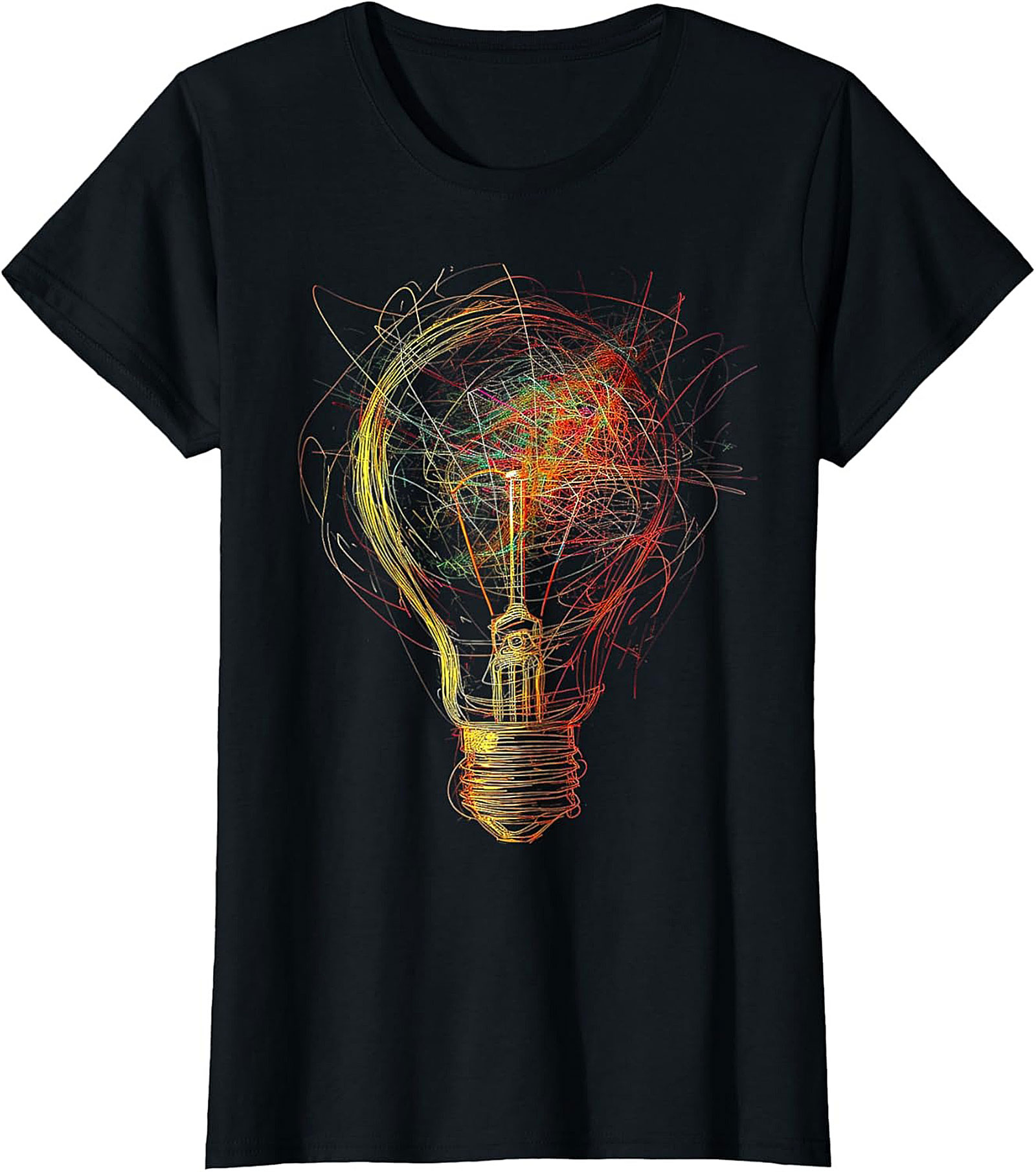 Abstract Scribble Lightbulb Creative Idea Graphic Tee