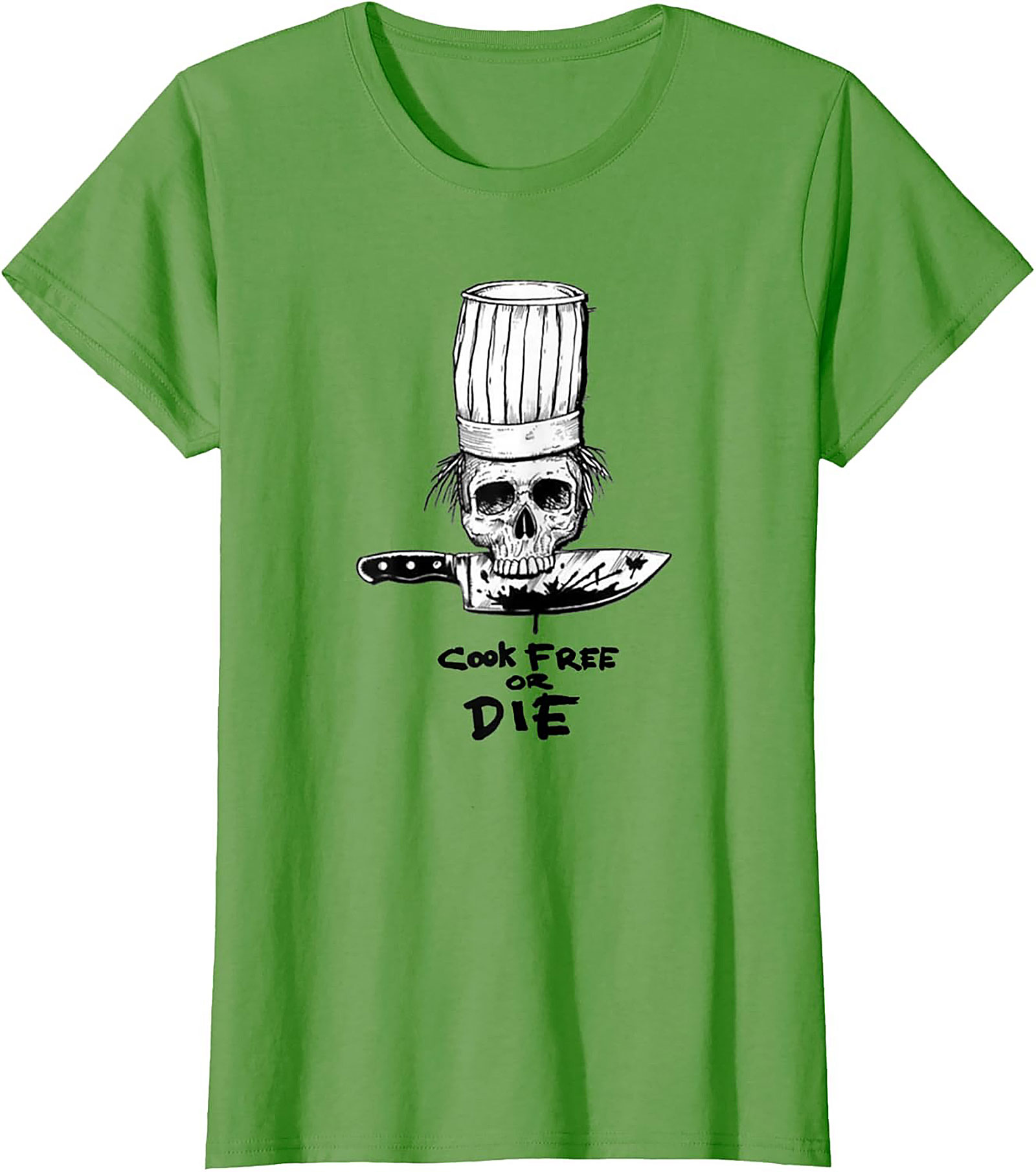  Cook Free or Die T-shirt Chef Skull Graphic Tee