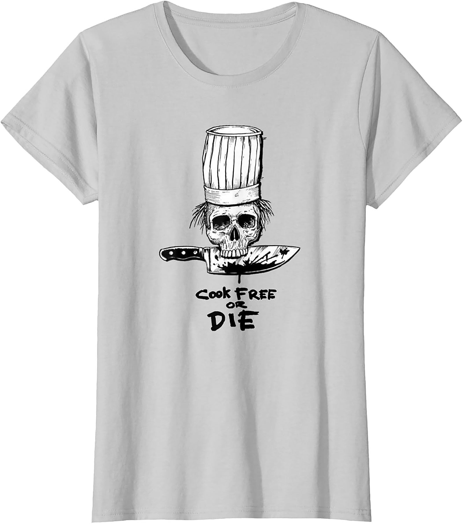  Cook Free or Die T-shirt Chef Skull Graphic Tee