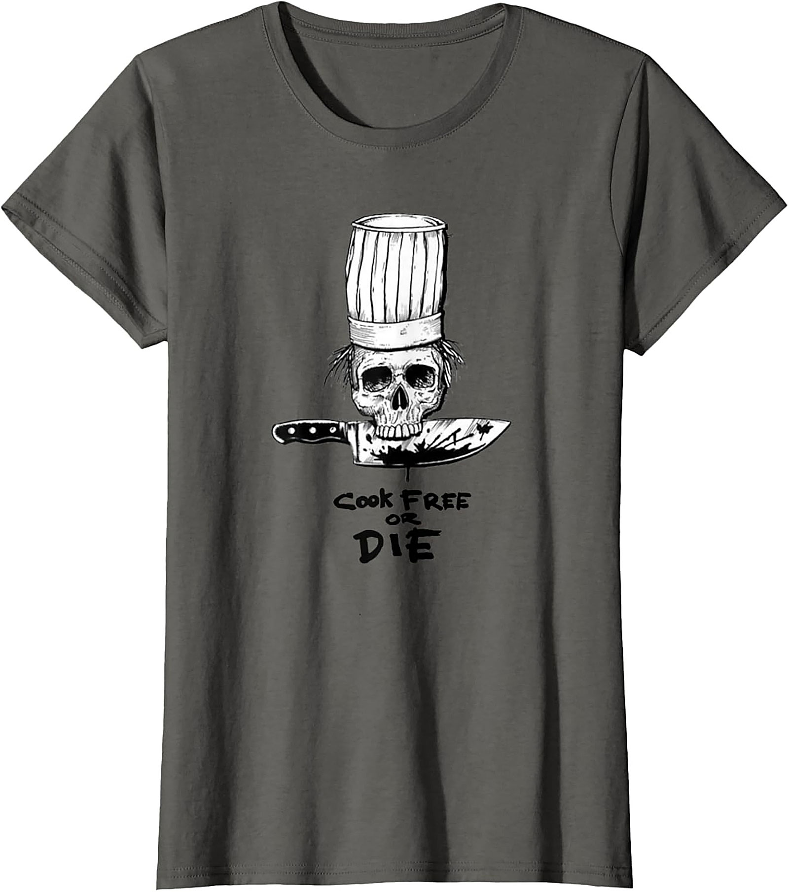  Cook Free or Die T-shirt Chef Skull Graphic Tee