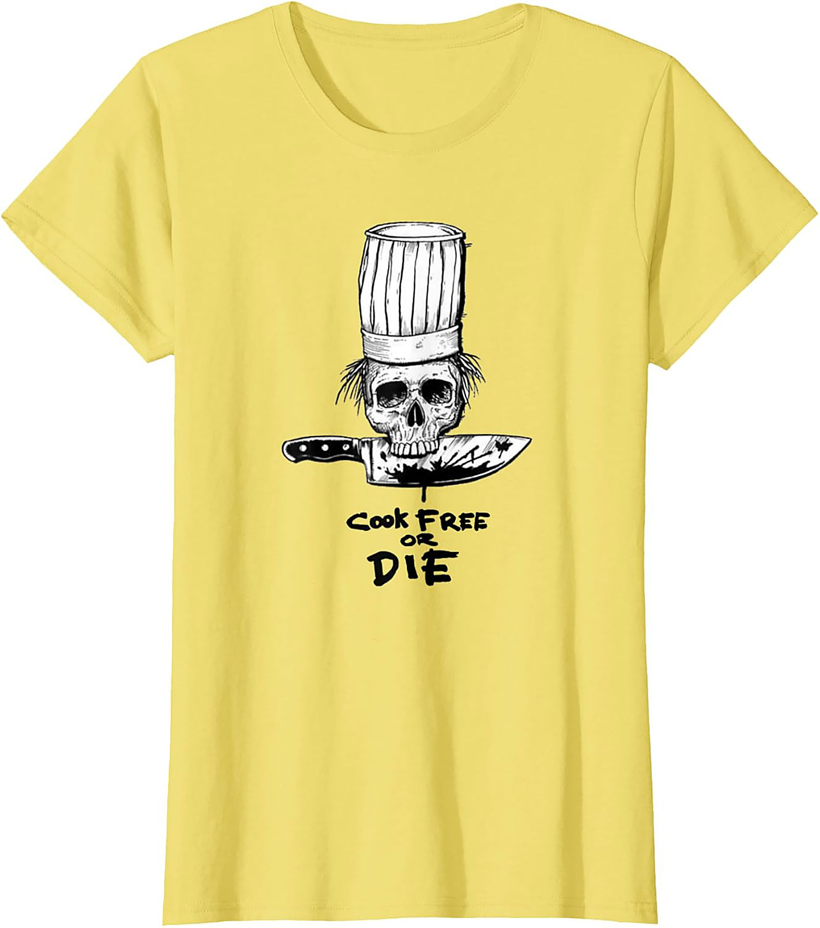  Cook Free or Die T-shirt Chef Skull Graphic Tee