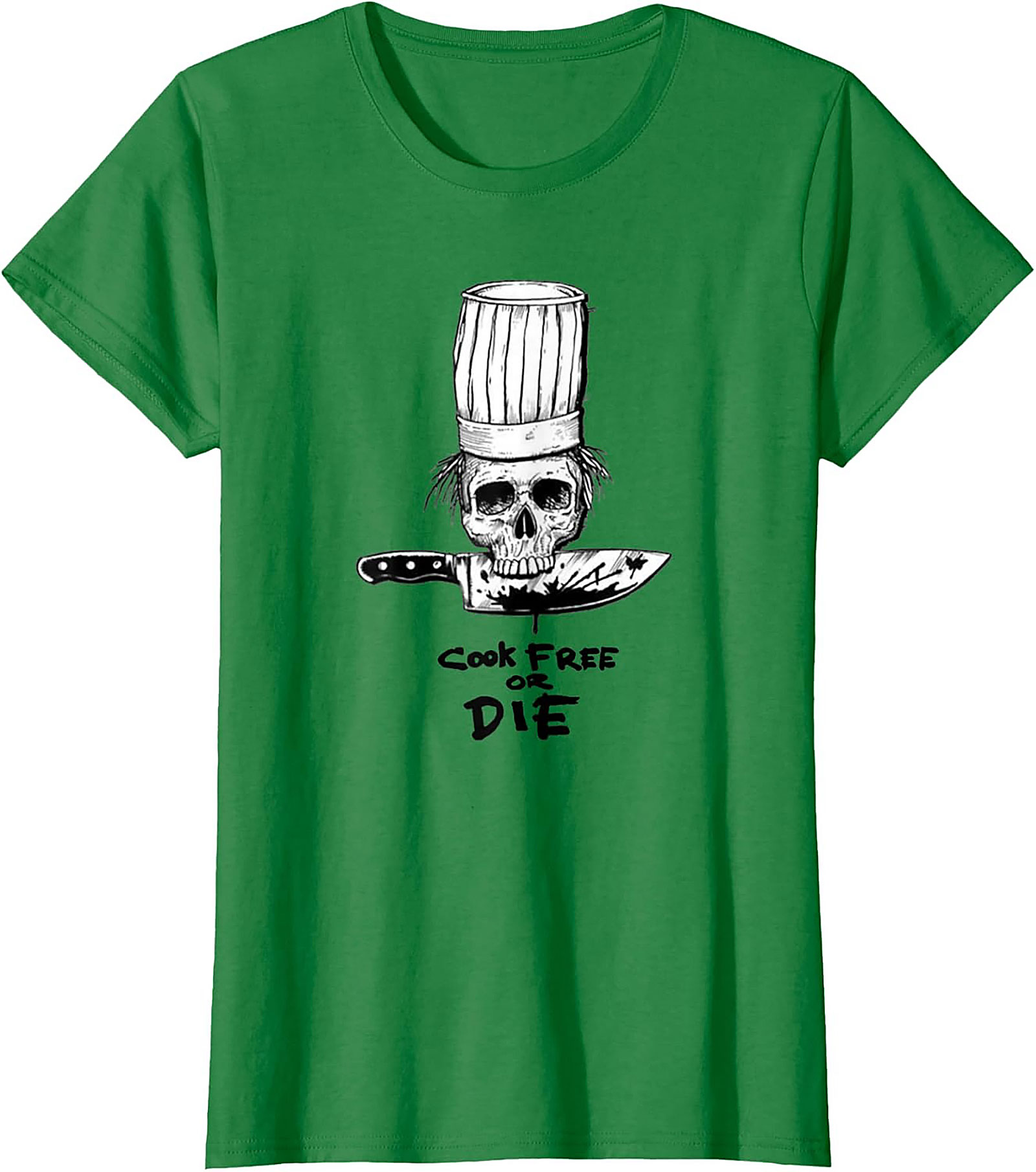  Cook Free or Die T-shirt Chef Skull Graphic Tee