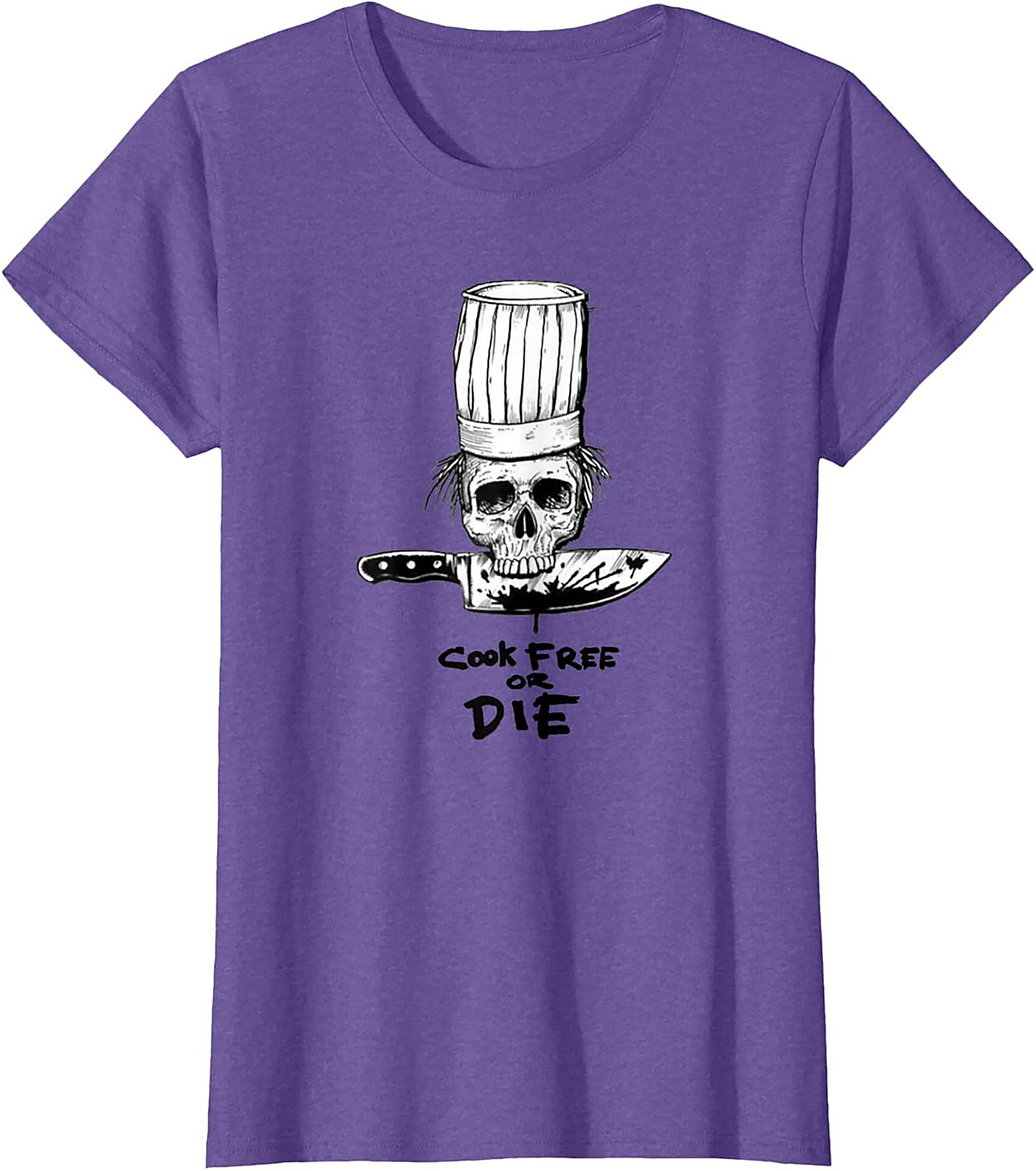  Cook Free or Die T-shirt Chef Skull Graphic Tee