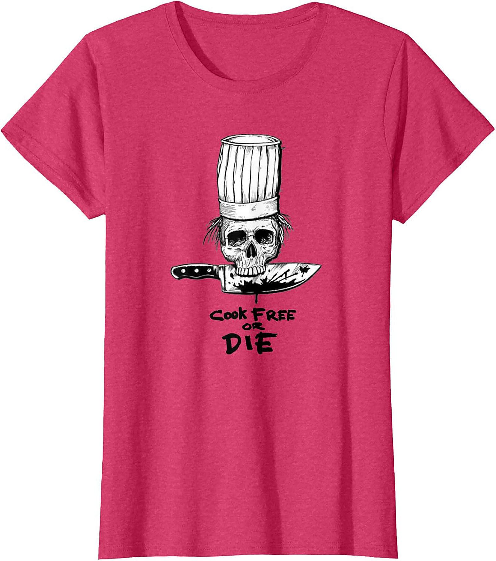  Cook Free or Die T-shirt Chef Skull Graphic Tee