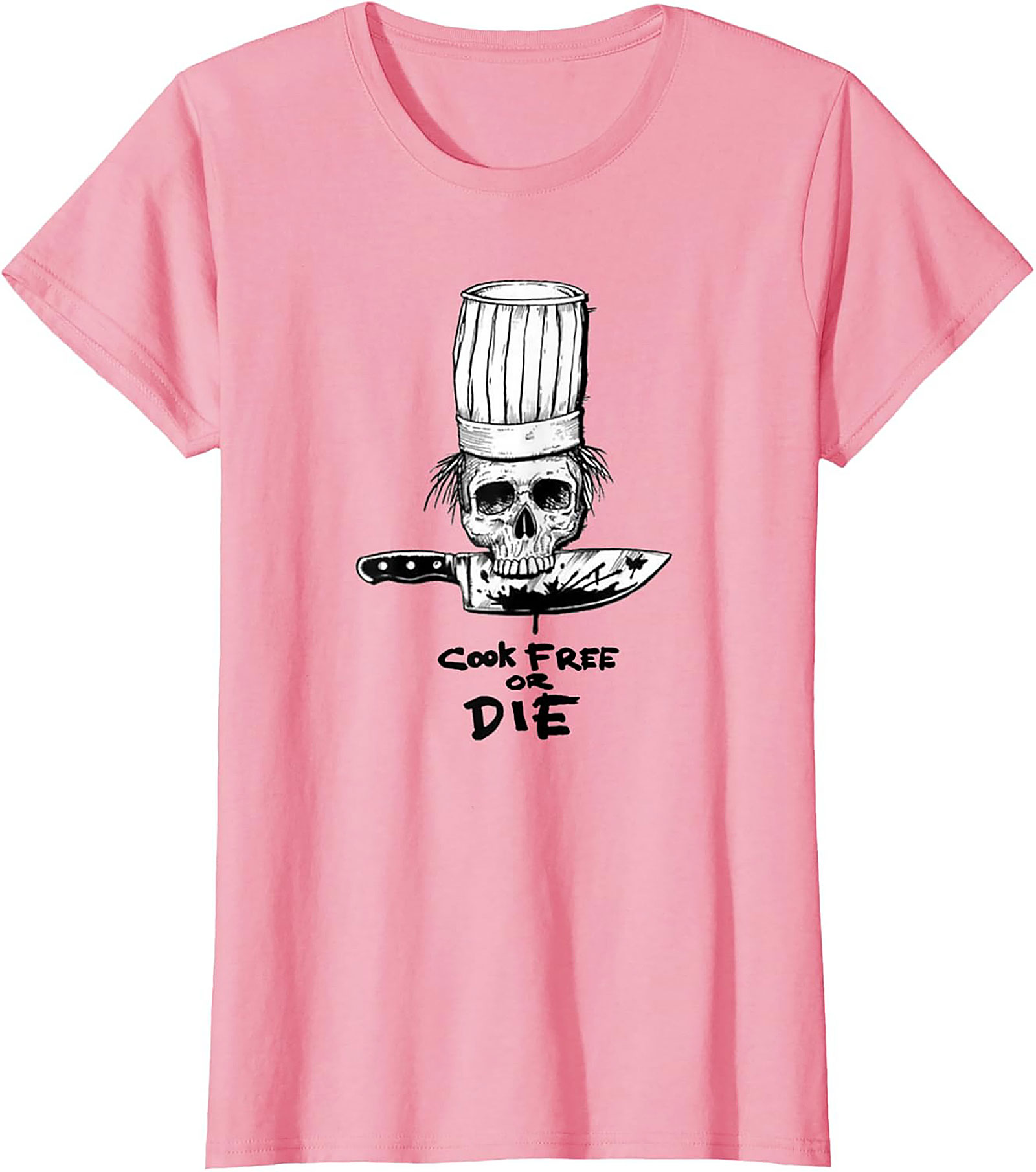  Cook Free or Die T-shirt Chef Skull Graphic Tee