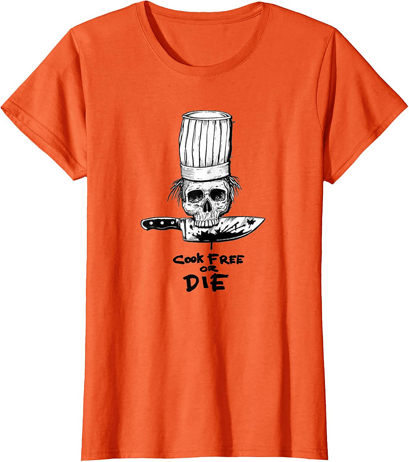  Cook Free or Die T-shirt Chef Skull Graphic Tee