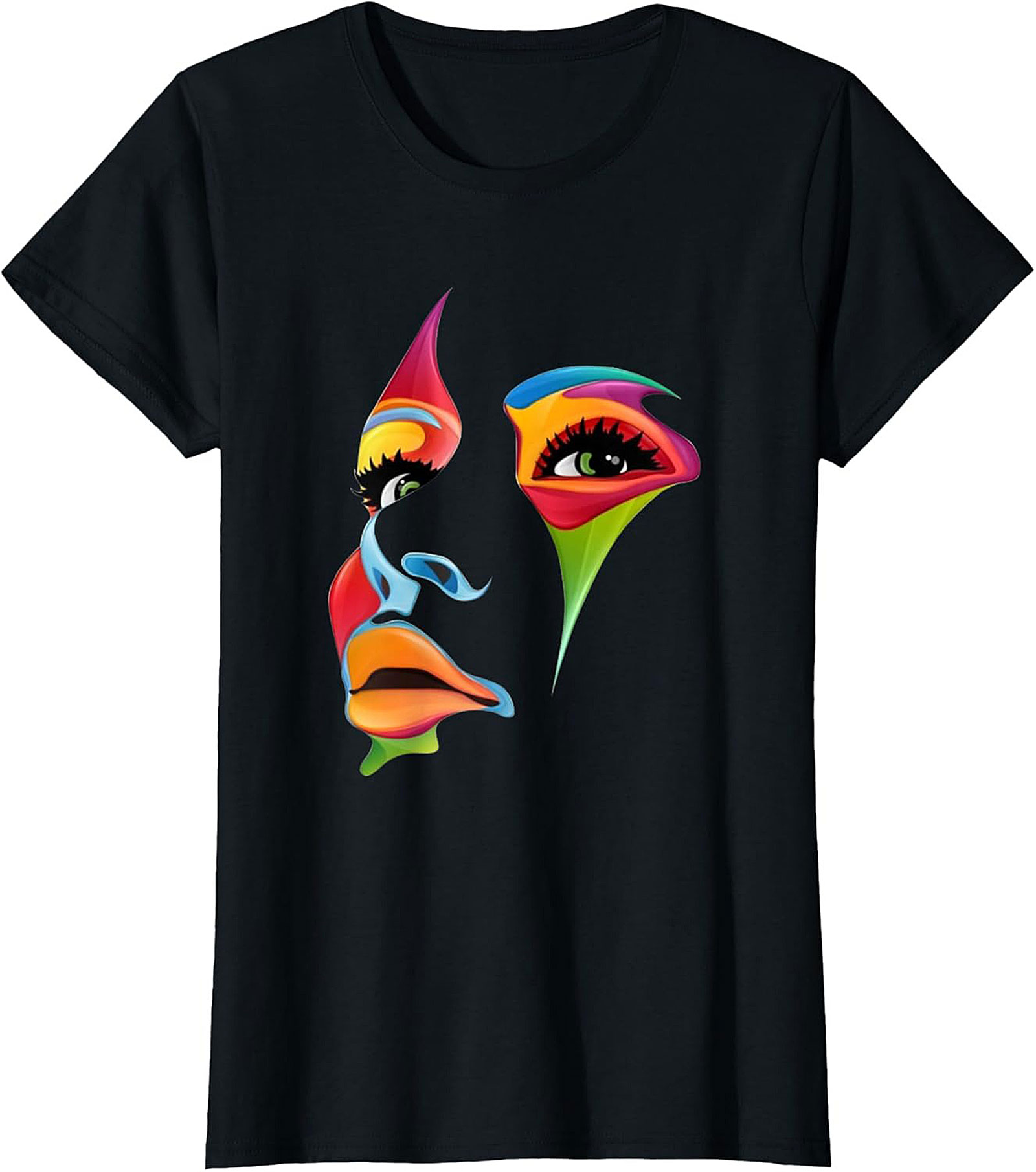Abstract Pop Art Face Graphic Tee