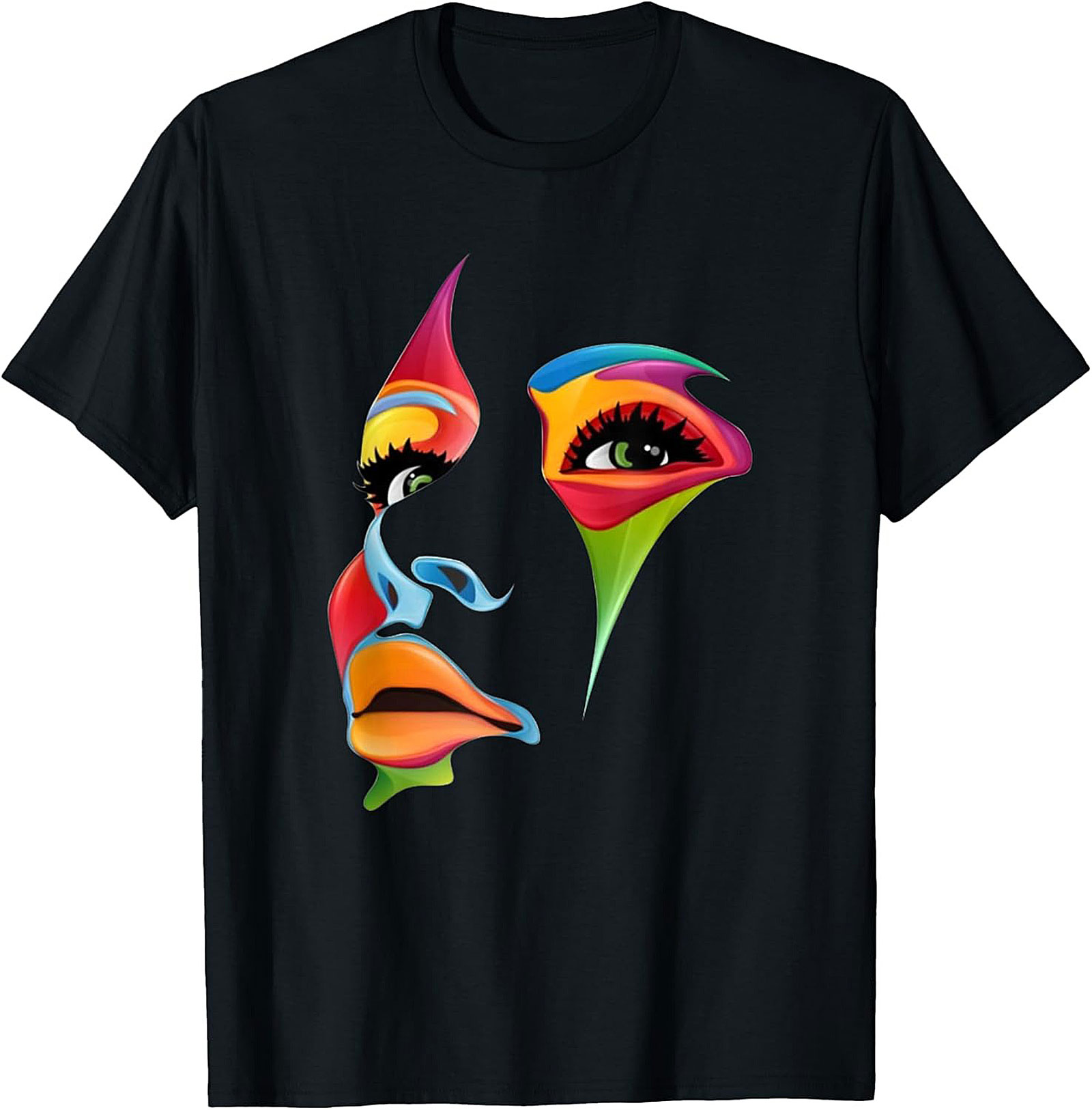 Abstract Pop Art Face Graphic Tee